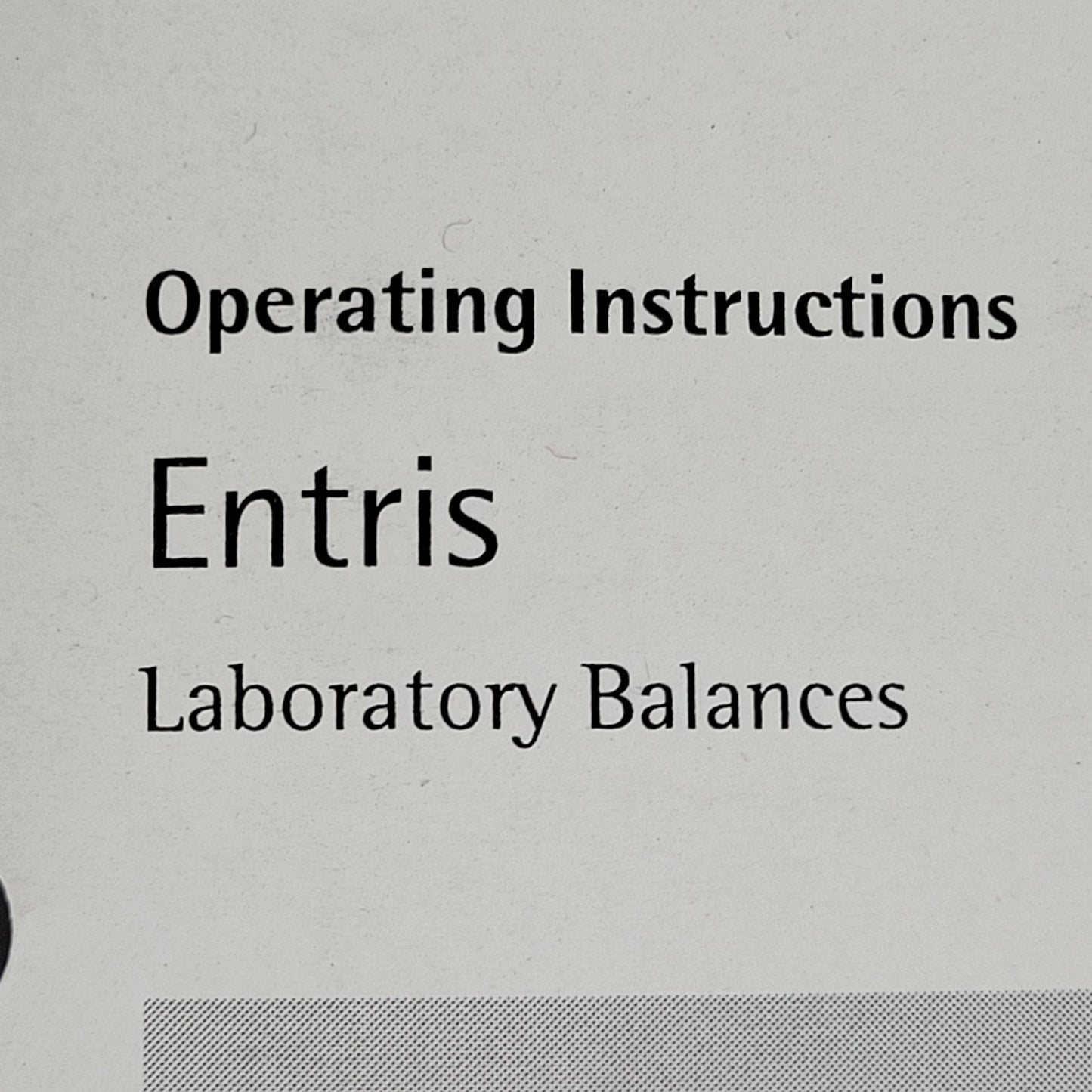 Sartorius Entris 98648-019-79 Laboratory Balance Operating Manual OEM