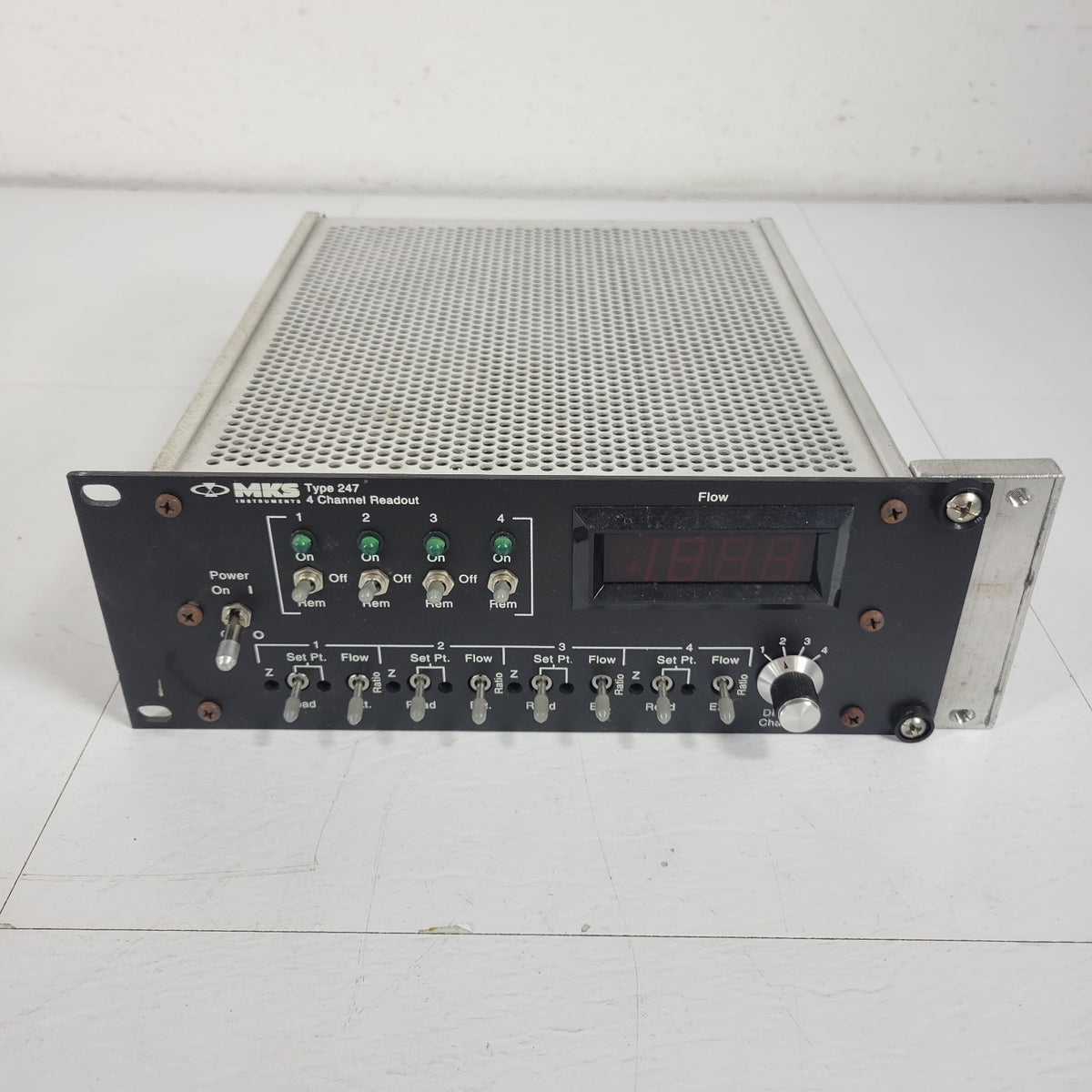 MKS 247D 4-Channel Mass Flow Controller Power Supply Readout MFC