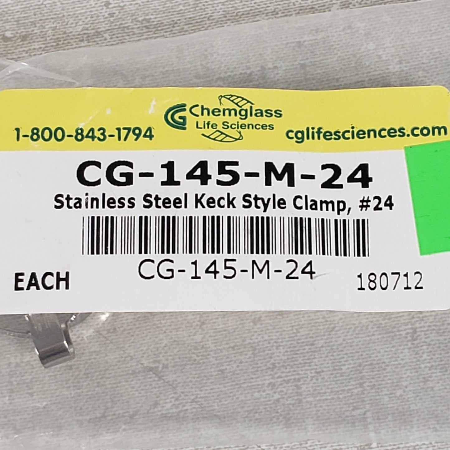 Lot Of 8 Chemglass CG-145-M-24 Stainless Steel Keck Style Clamps Size #24
