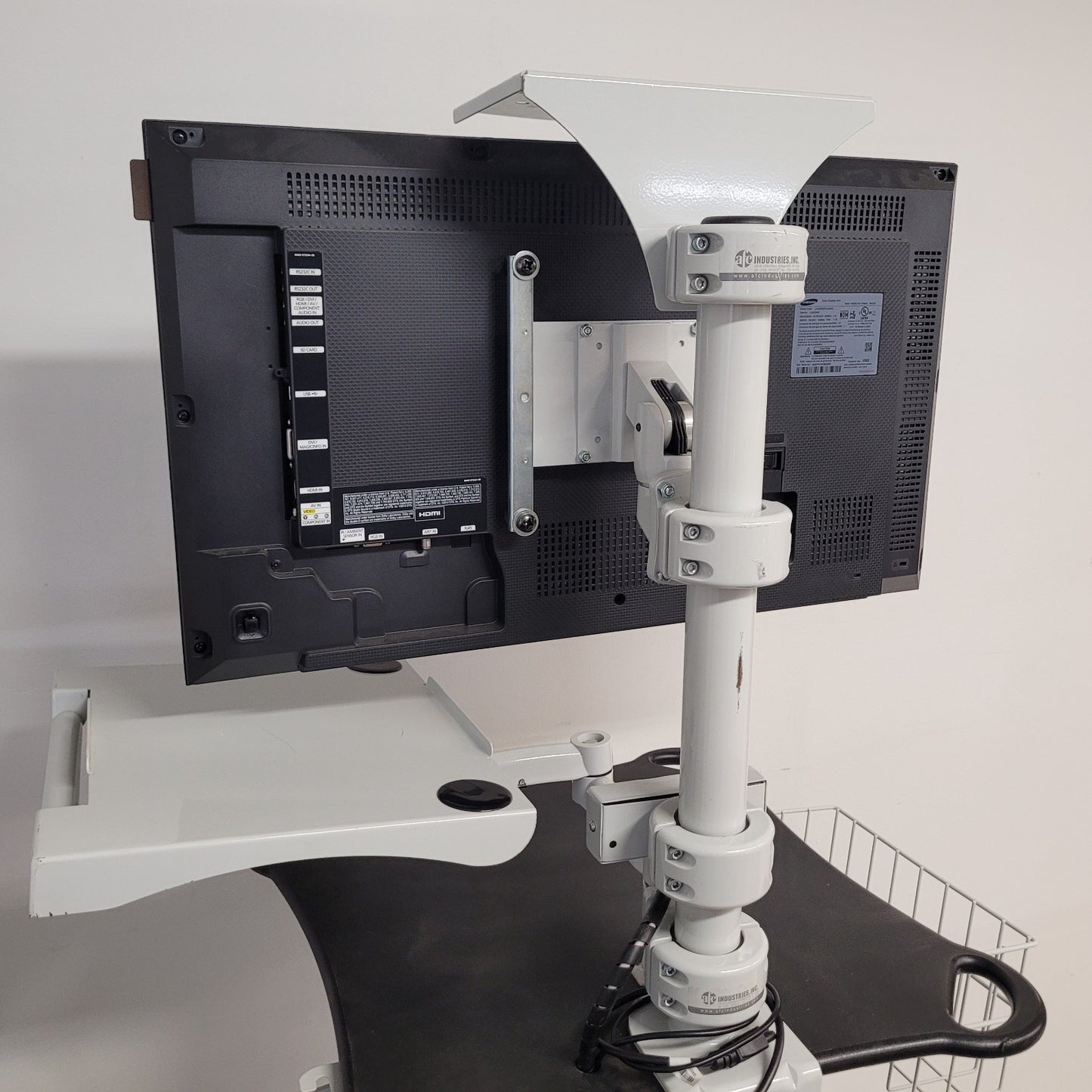 AFC Industries Medical Computer Cart Samsung DM32E 32in Monitor Tripp Lite UPS