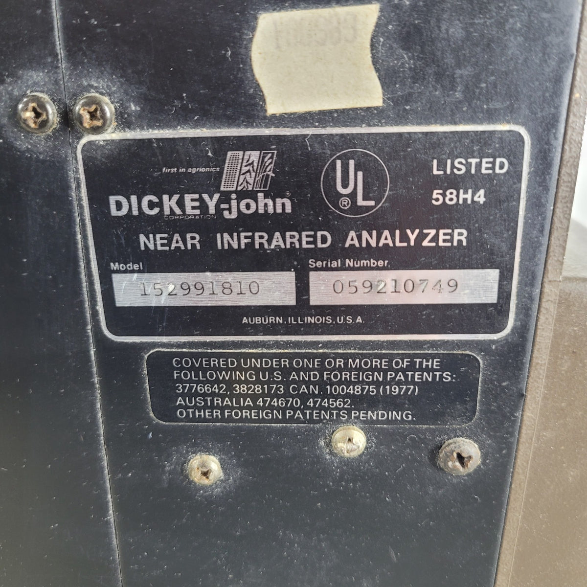 Dickey-john InstaLab 800 NIR Grain Protein Oil Moisture Analyzer Powers Up