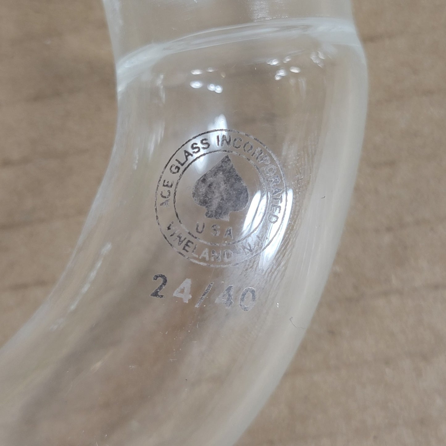 Lot of 2 Ace Glassware 5273-04 Angled Offset 24/40 Tapered Glass Joint Adapters