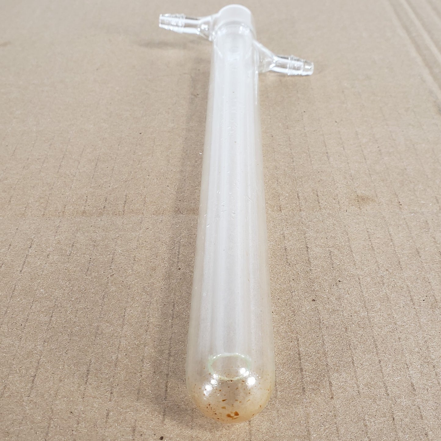 Unbranded Jacketed Glass Bubbler 3/8" Offset Hose Inlets 250mm Height 25mm OD