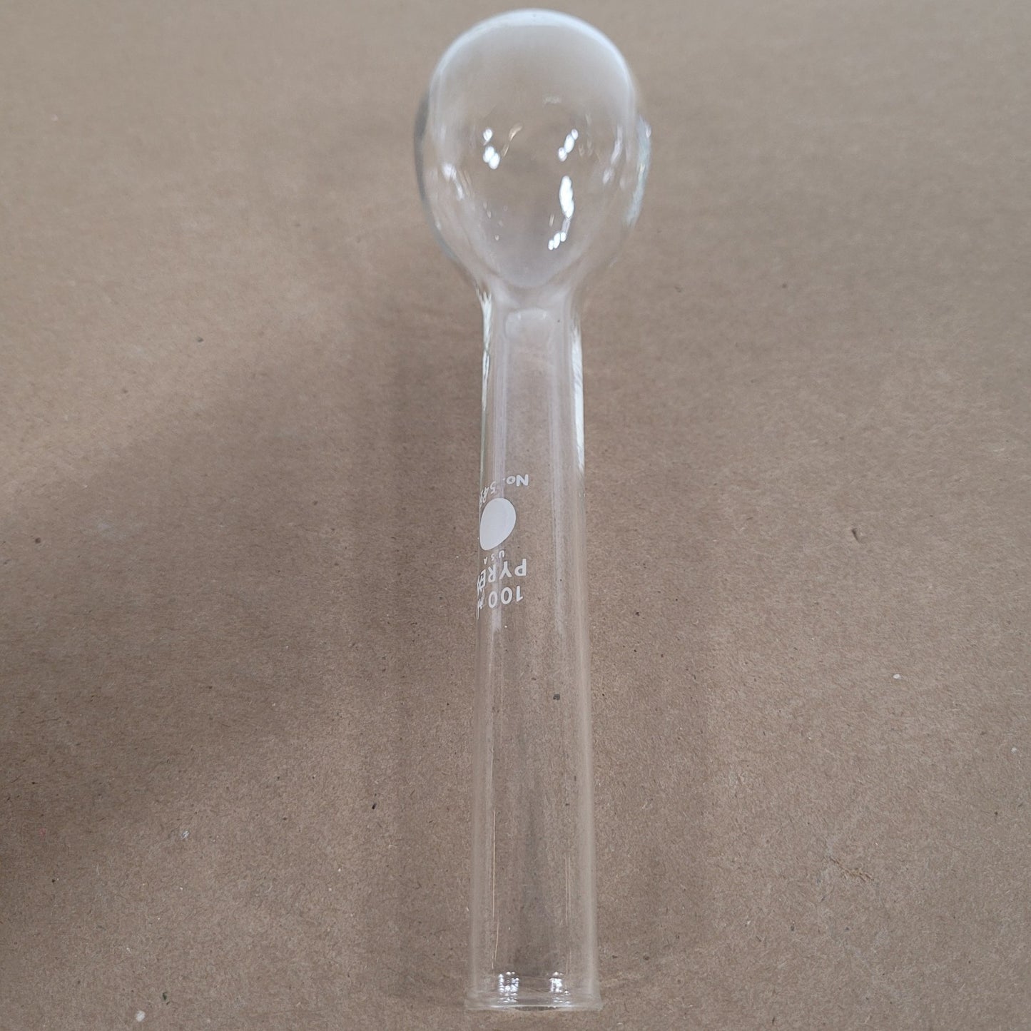 LOT 3 Corning PYREX 5420-100 100mL Round Bottom Kjeldahl Flasks Long Neck