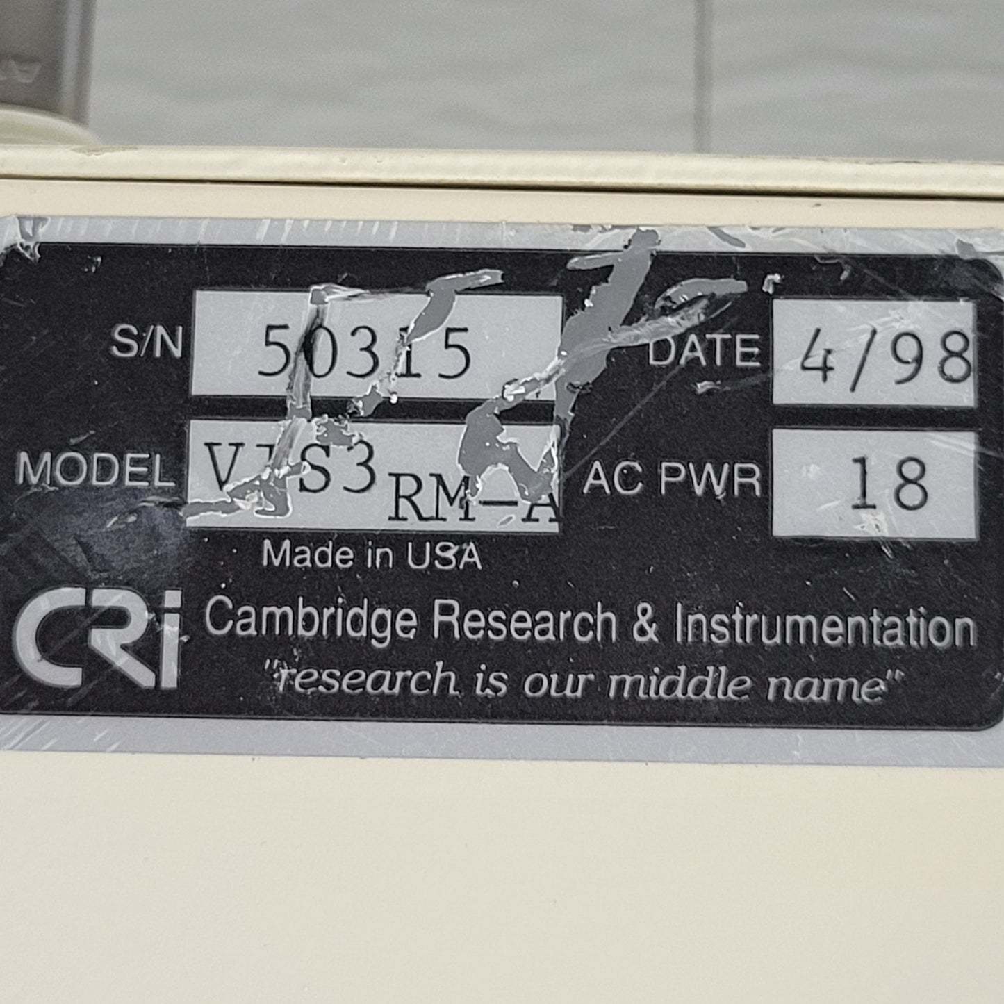 CRi VIS3RM-A VariSpec Liquid Crystal Tunable Filter Controller Optics Module