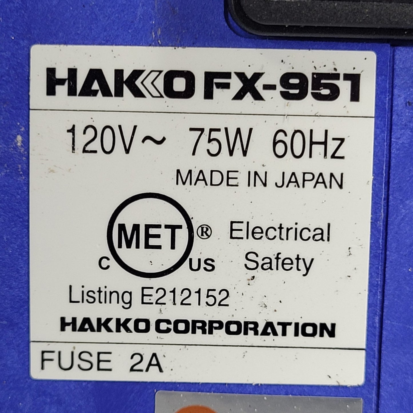 Hakko FX-951 Soldering Station FM-2027 Iron 599B Tip Cleaner Cables Tested