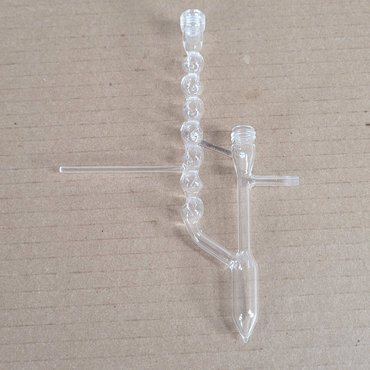 Custom Unbranded Micro-Scale Vigreux/Bulb Style Distillation Condenser #7 Thread