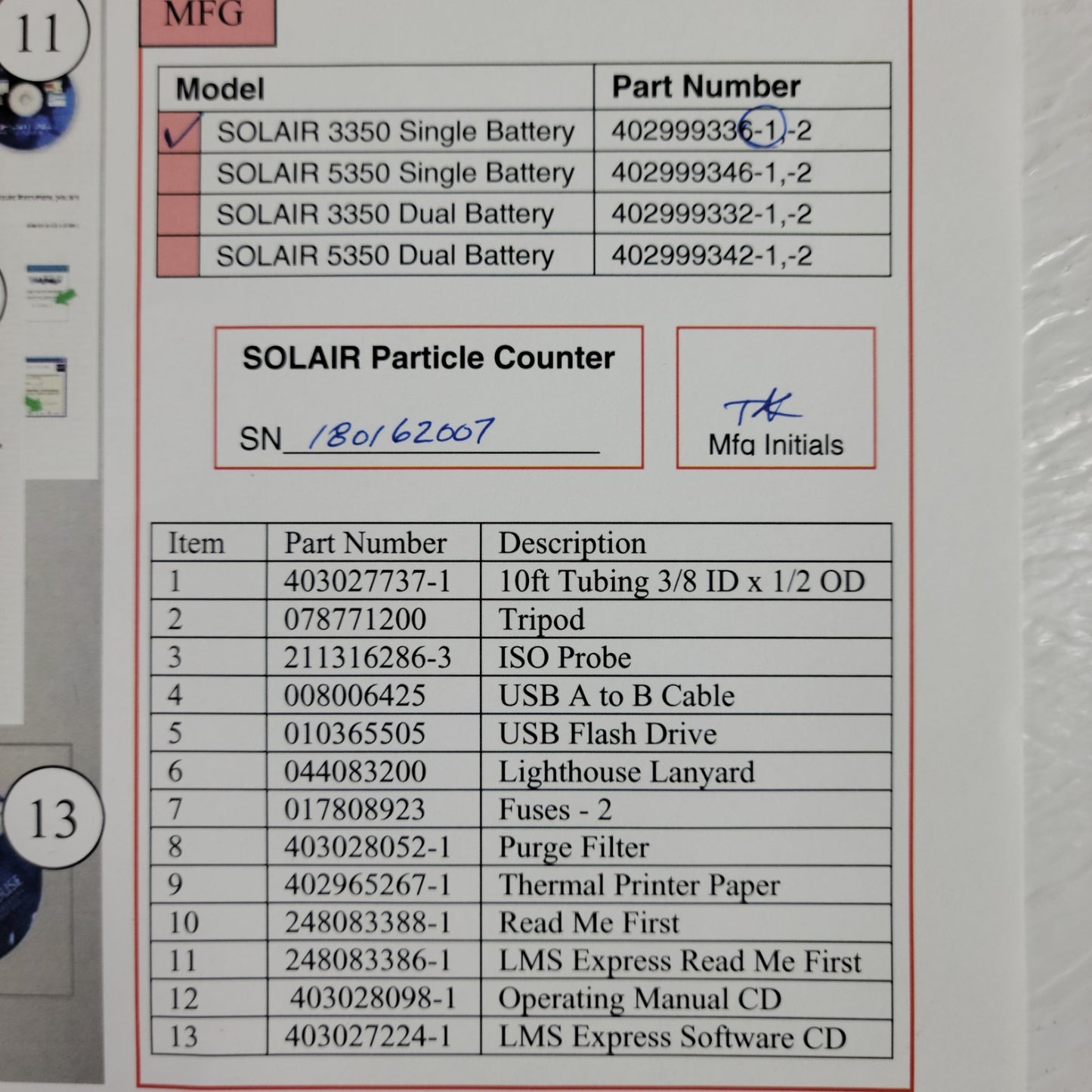 TESTED Lighthouse SOLAIR 3350 Particle Counter Analyzer 100 LPM 0.3um Cleanroom