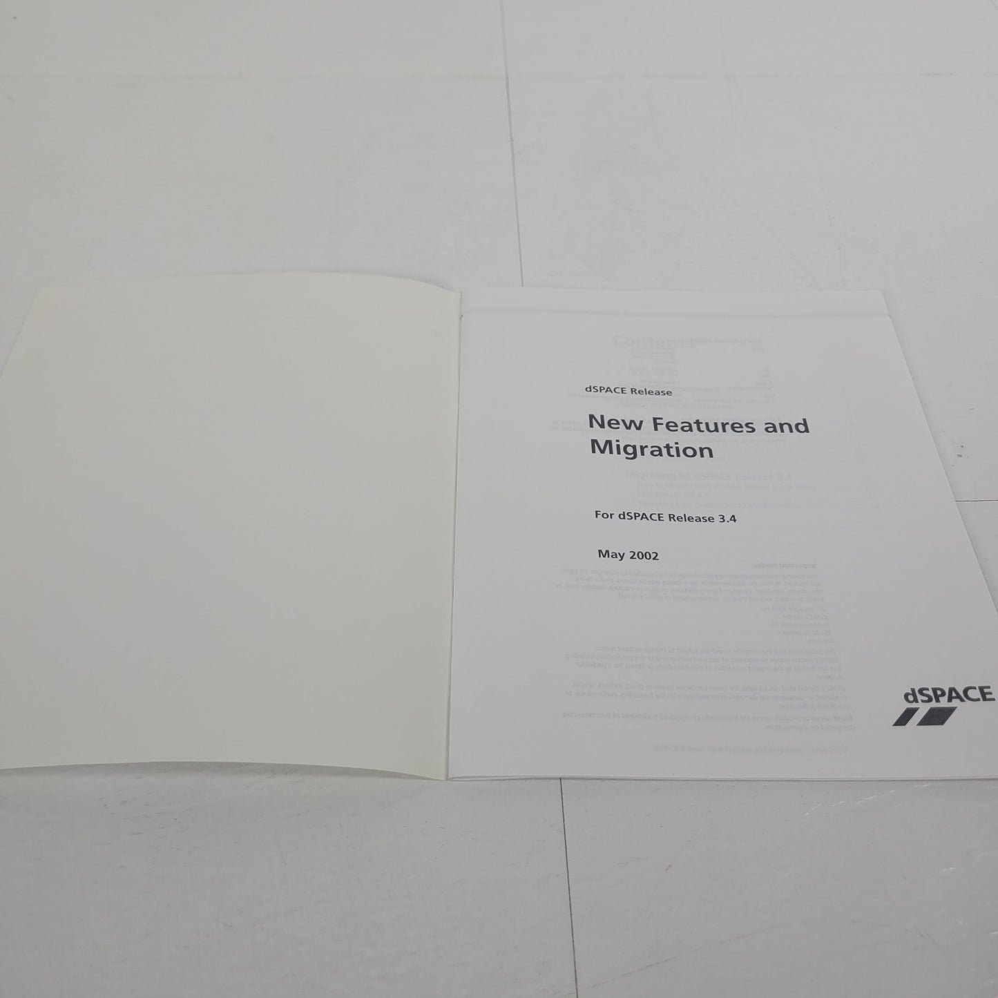dSPACE Release 3.4 New Features & Migration RCP HIL Software Manual May 2002