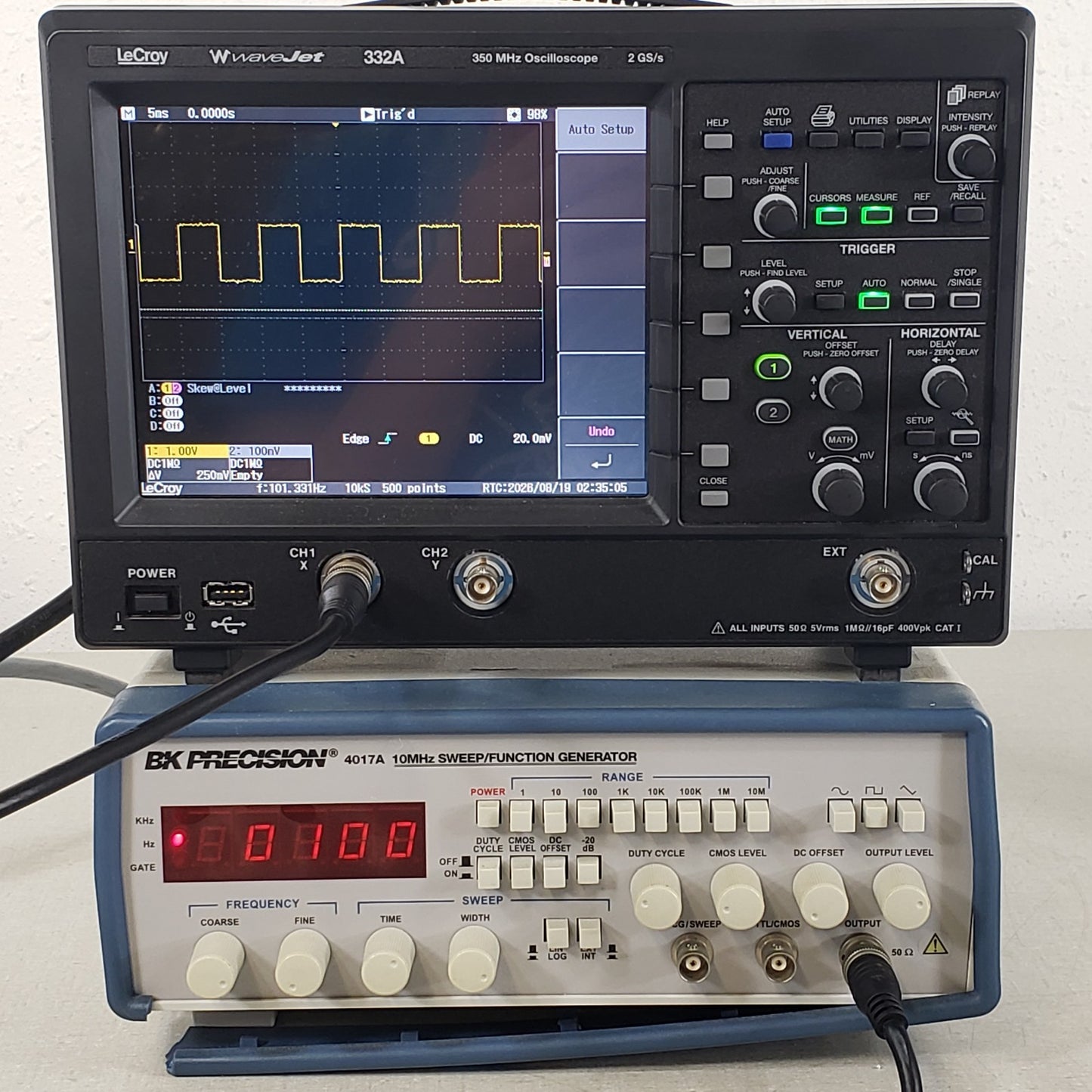 TESTED B&K Precision 4017A 10MHz Sweep Function Generator Sine Square Triangle
