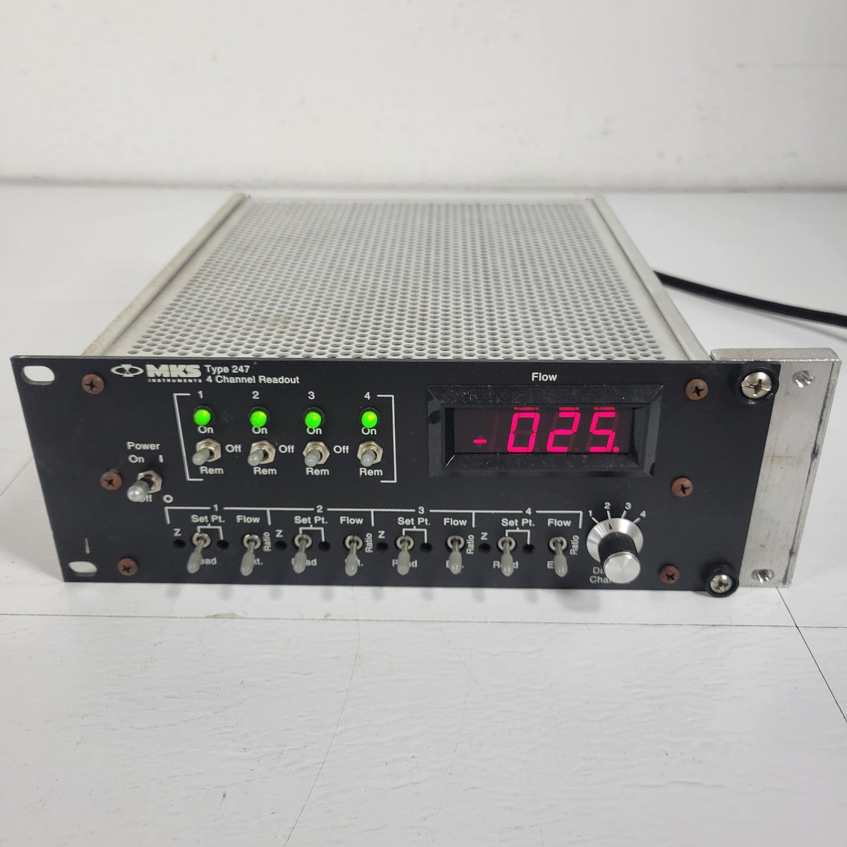 MKS 247D 4-Channel Mass Flow Controller Power Supply Readout MFC