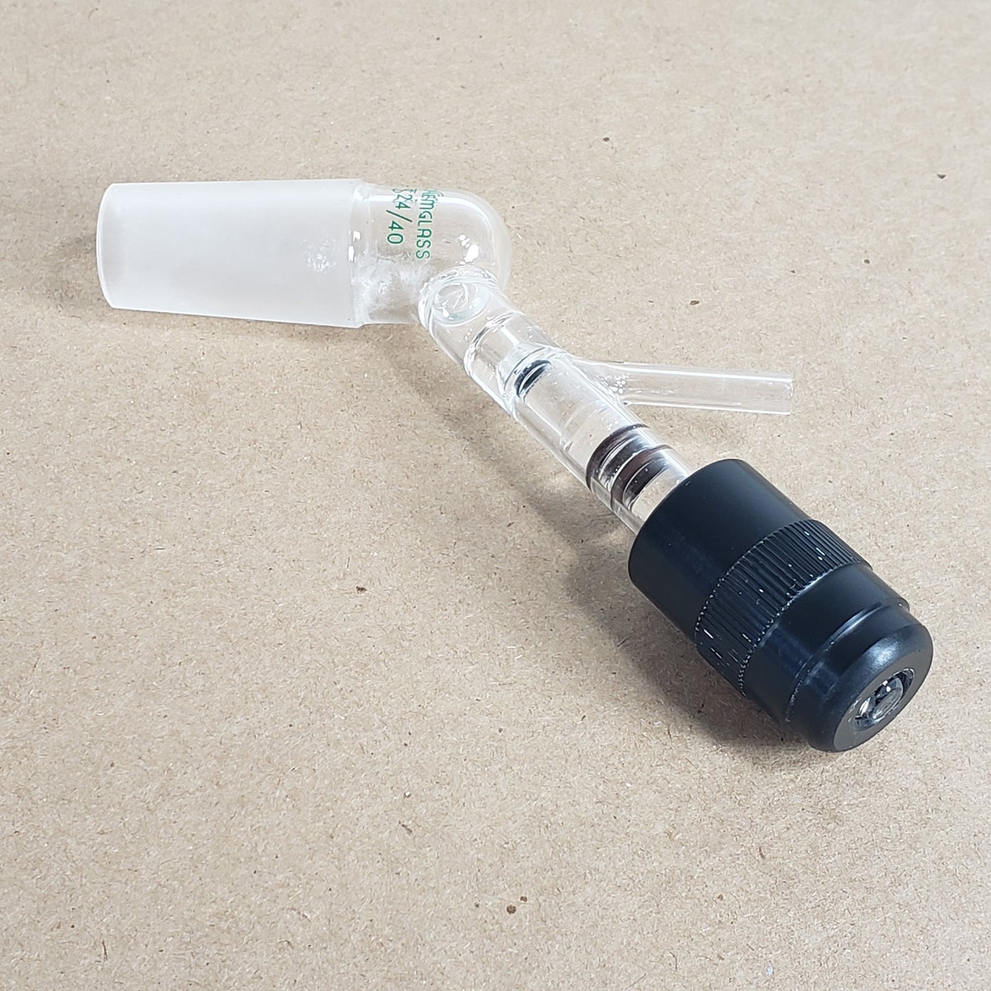 Chemglass AF-0501-02 Airfree Schlenk Adapter 24/40 Chem-Cap Valve