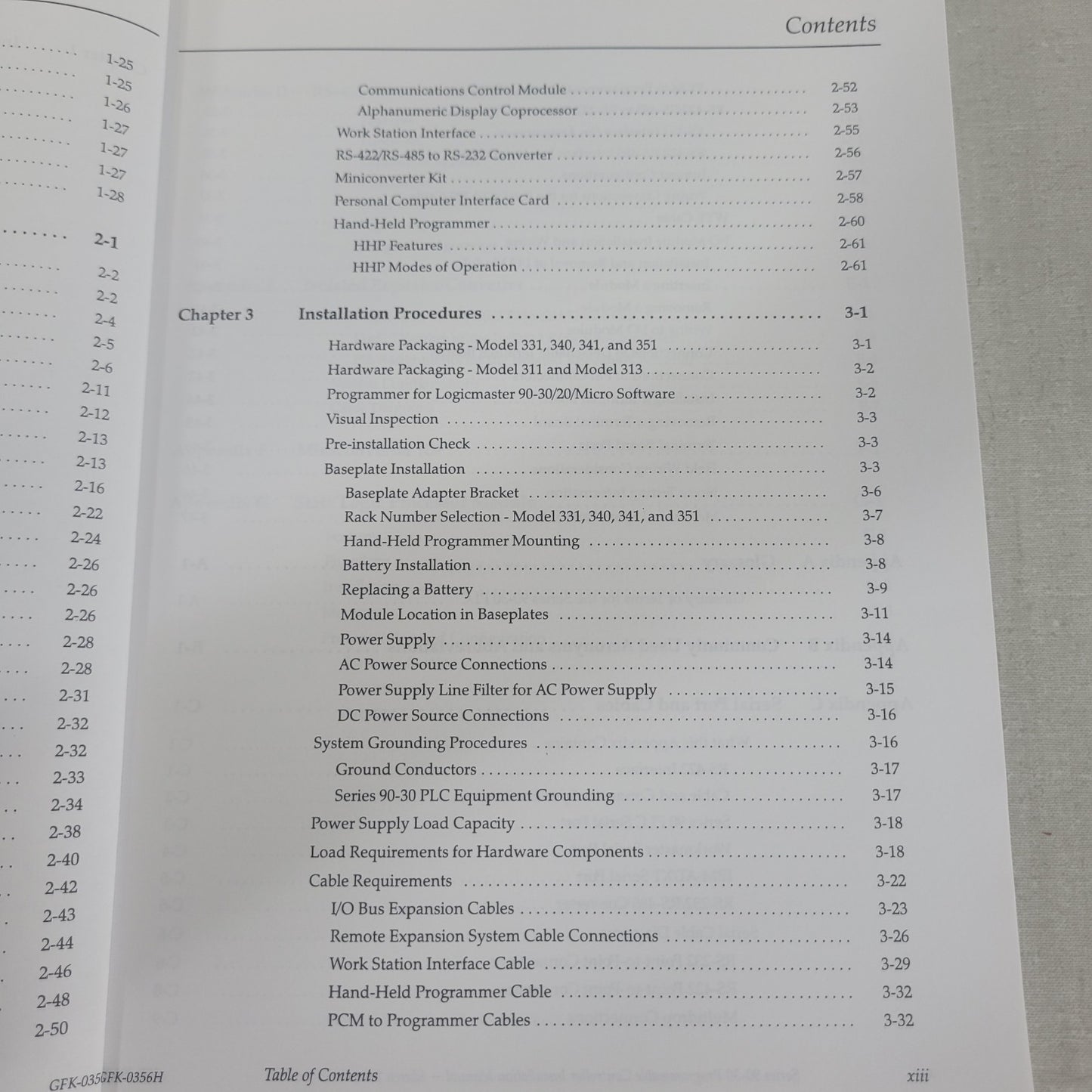 GE Fanuc GFK-0356H Series 90-30 Programmable Controller PLC Installation Manual