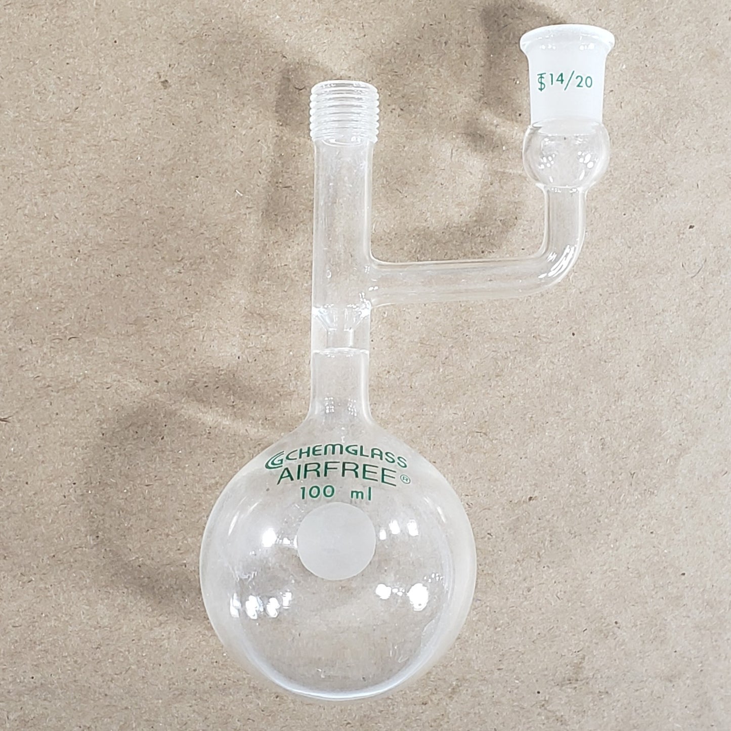 Chemglass AF-0522-02 Air-Free 100mL Round Bottom Flask 14/20 Flask Only