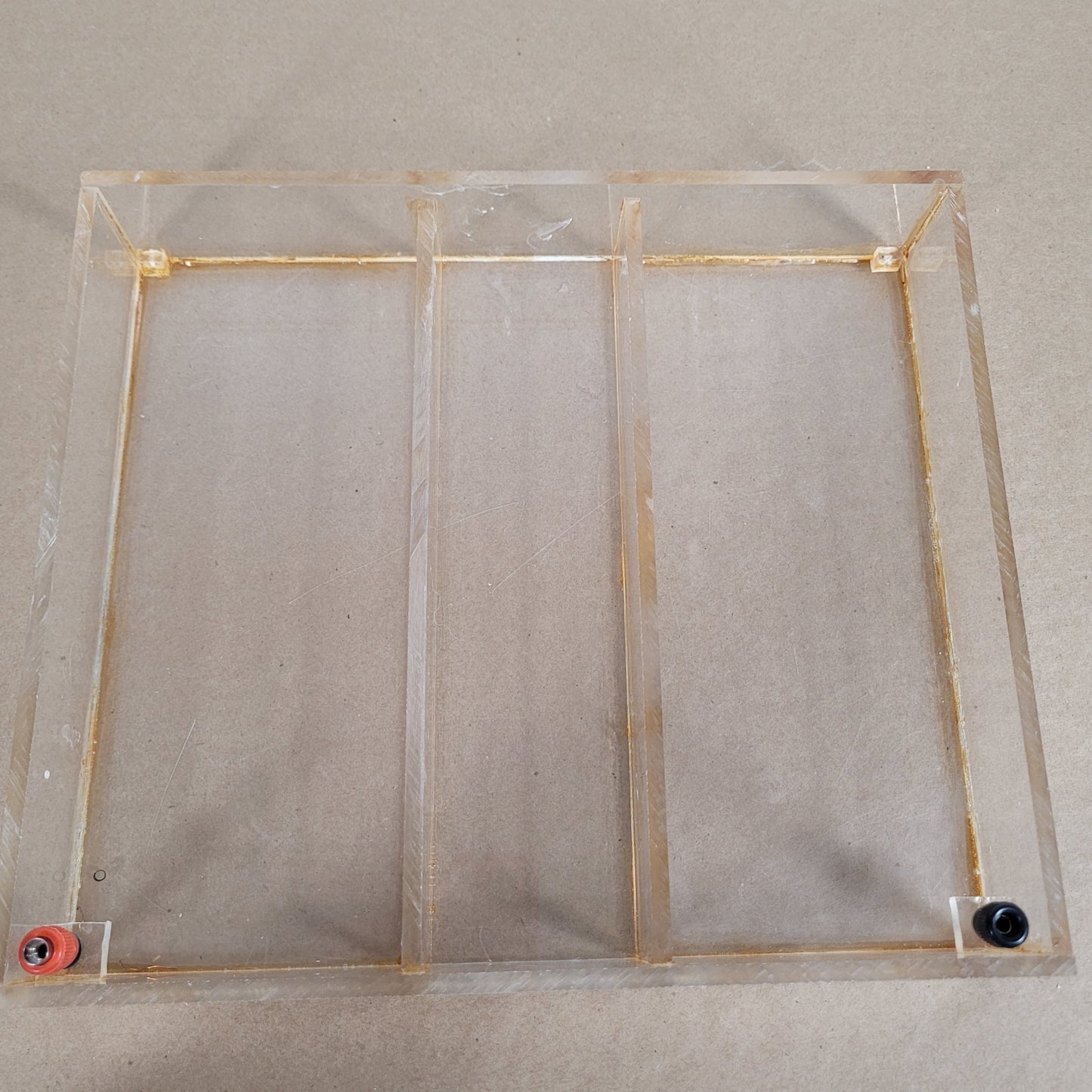 Acrylic Horizontal Gel Electrophoresis Chamber Tank w/ Tray Banana Leads Ellard