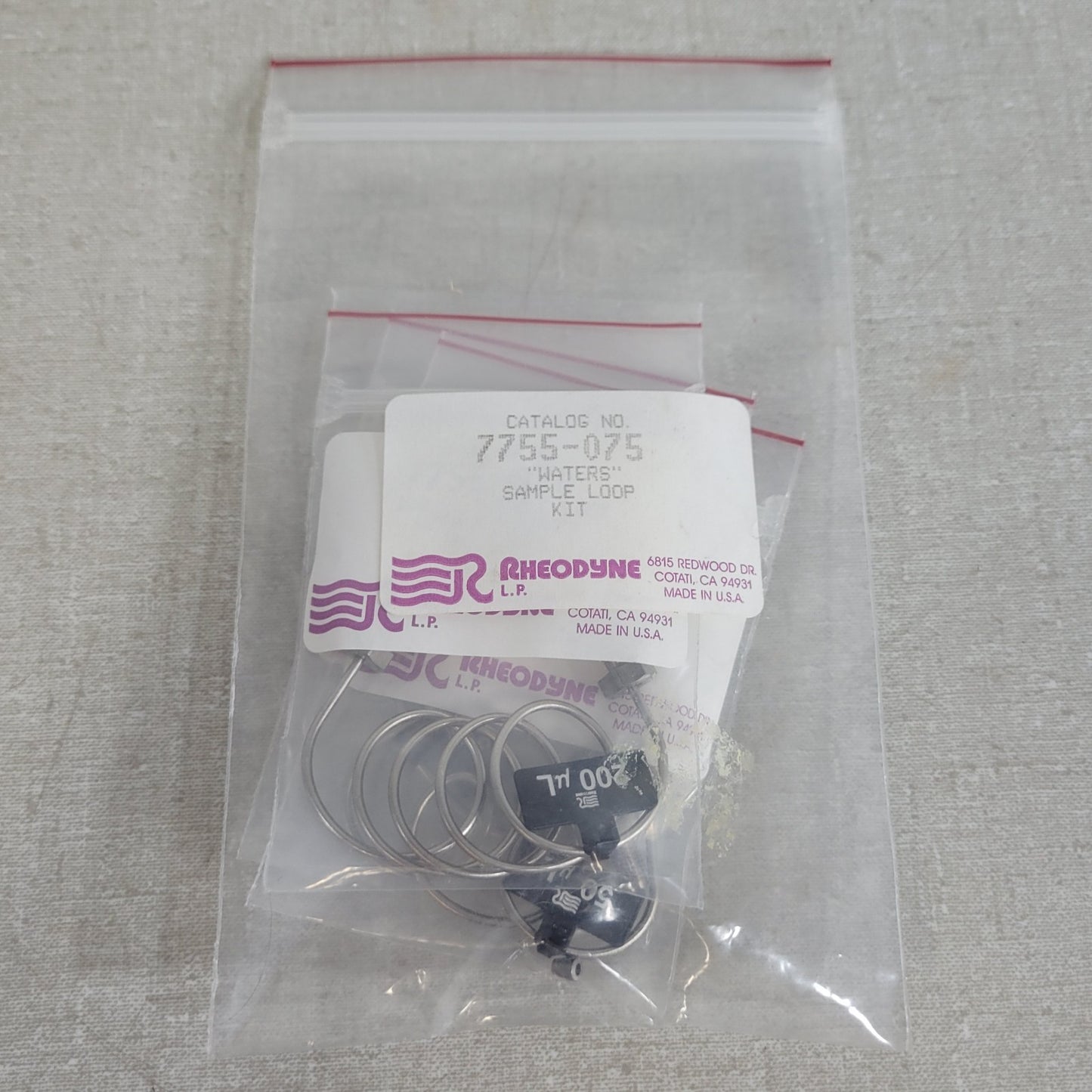 Rheodyne 7755-075 Waters HPLC Stainless Steel Sample Loop Kit 7725 7725i