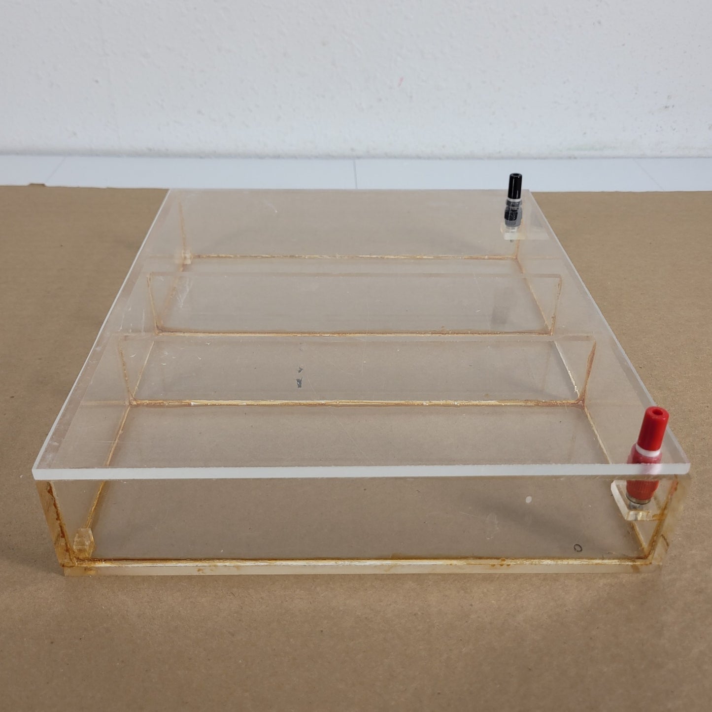Acrylic Horizontal Gel Electrophoresis Chamber Tank w/ Tray Banana Leads Ellard