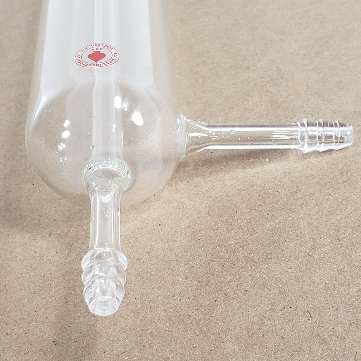 Ace Glass Inc. Large Jacketed Cold Finger Straight Barbed Top and Side Joints