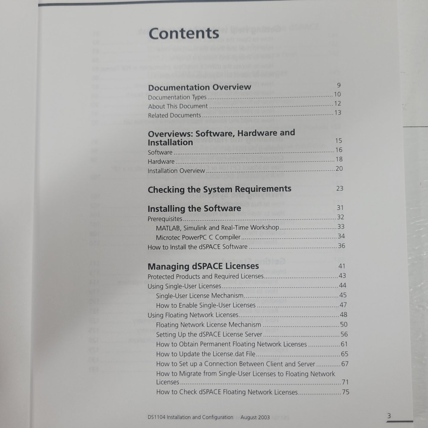 dSPACE DS1104 R&D Controller Board Installation Configuration Release 4.0 Manual