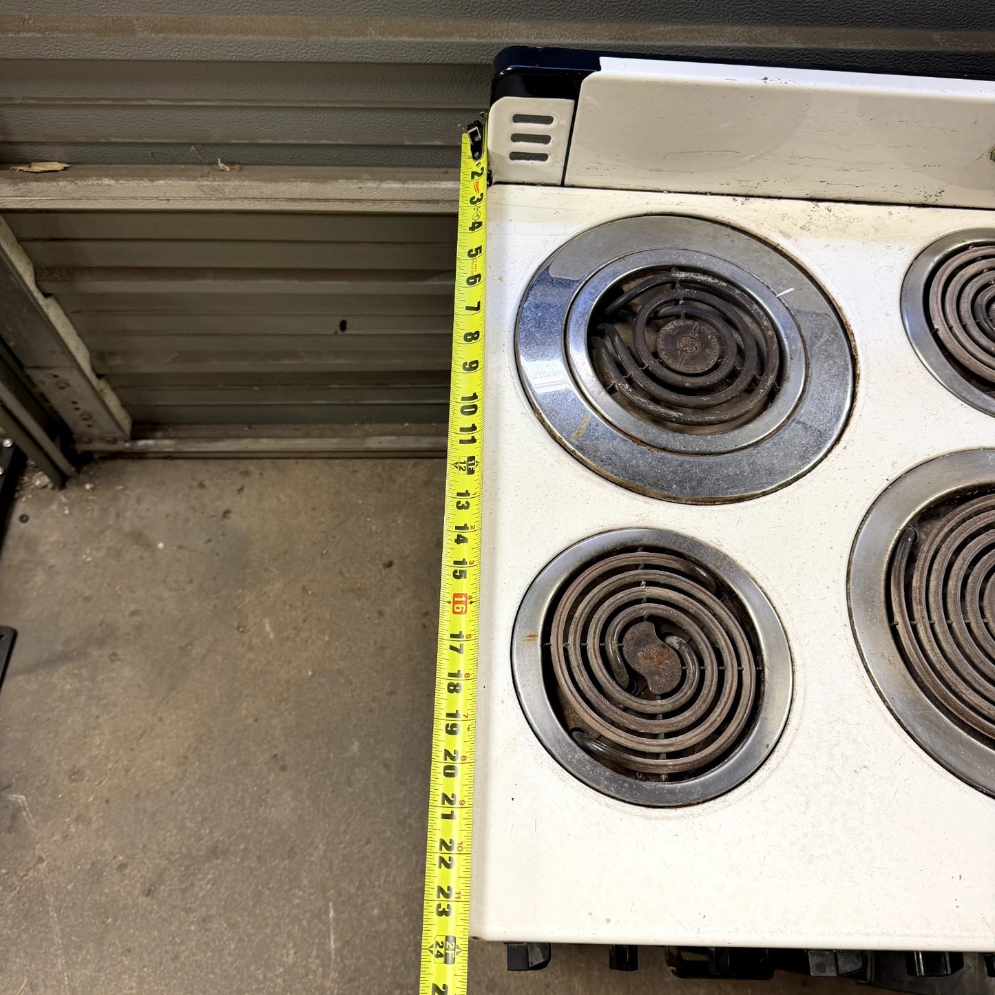 TESTED Vintage GE G19E 36" 4-Burner Electric Range Stove Oven w/ Pans + Elements