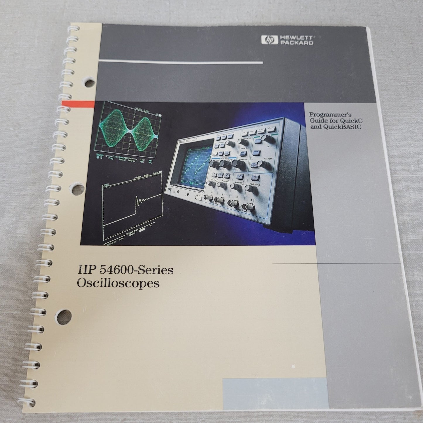 HP 54600A 54601A Oscilloscopes Programmer's Guide QuickC QuickBASIC 54600-90912