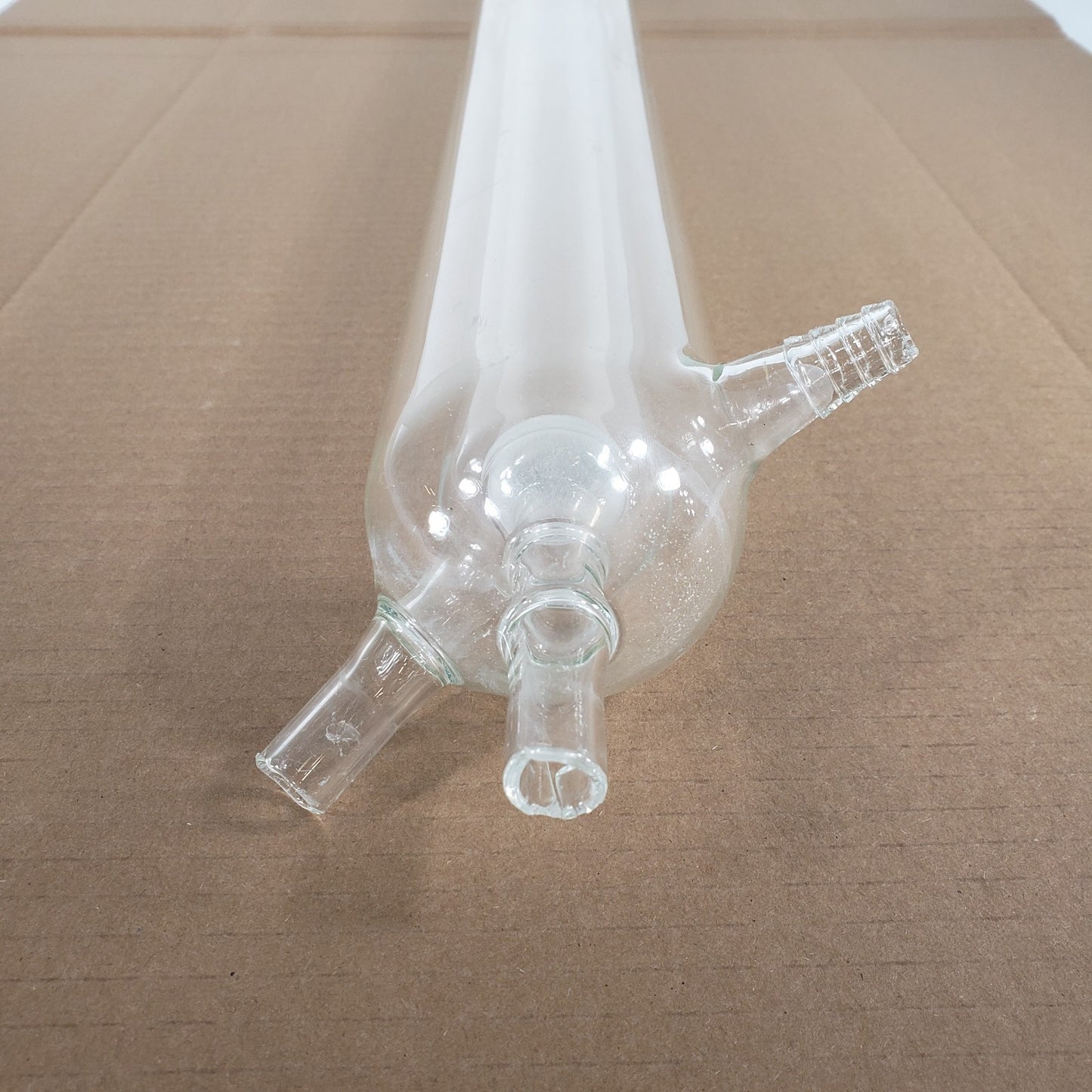 Chipped Custom Borosilicate Glass Tube Heat Exchanger Jacketed Condenser