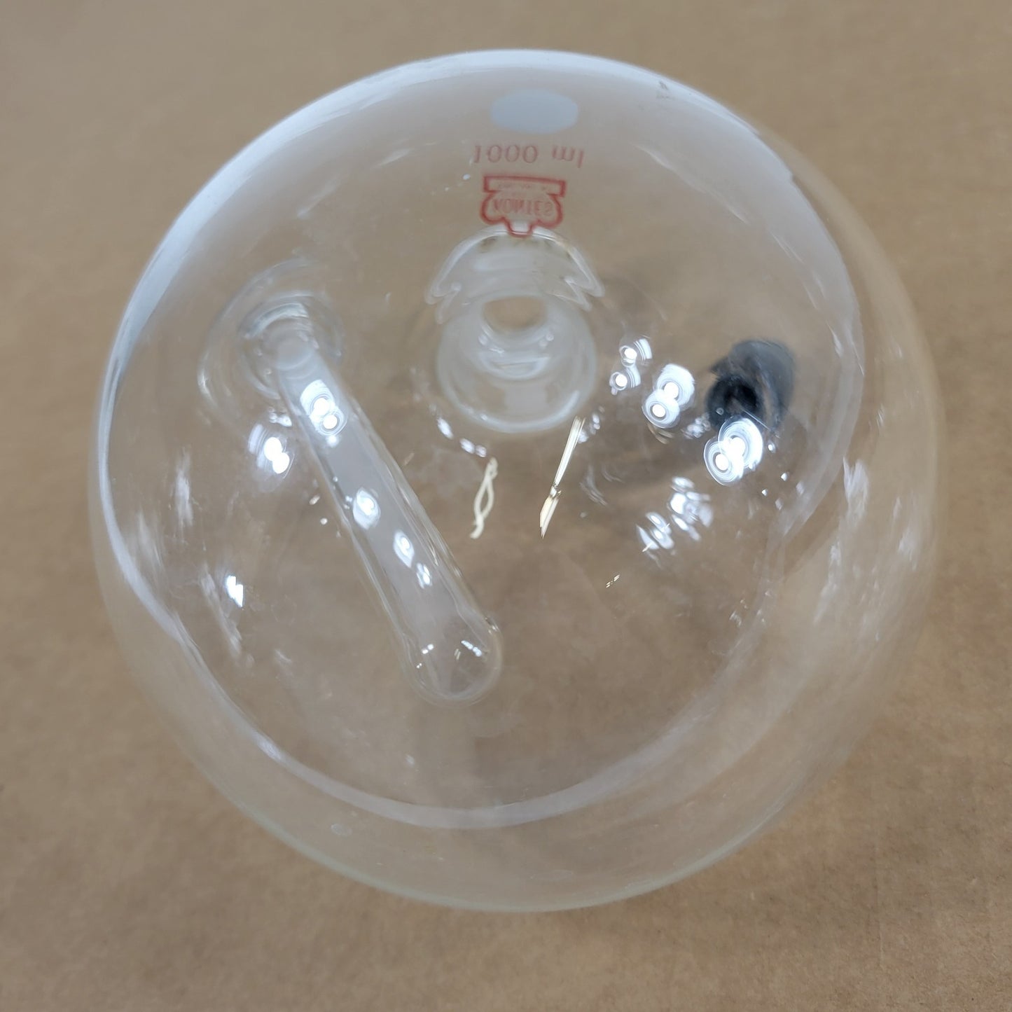 Kimble Kontes 1000mL 28/15 Spherical Joint Side Thermometer Well & Side Inlet
