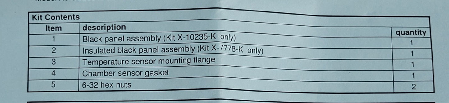 Q-Lab X-10235-K X-10235-X Q-SUN Black Panel Temp Sensor Partial Kit Xe-1 Xe-3