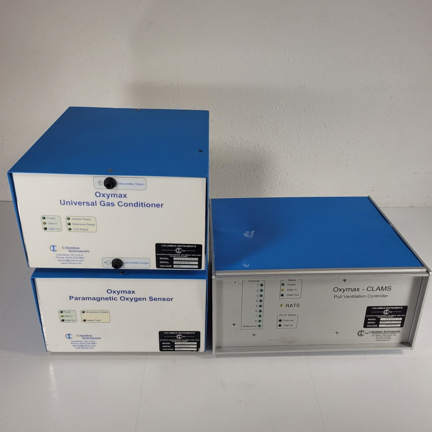 TESTED Columbus Oxymax CLAMS UGC Gas Conditioner Paramagnetic O2 Sensor UFC