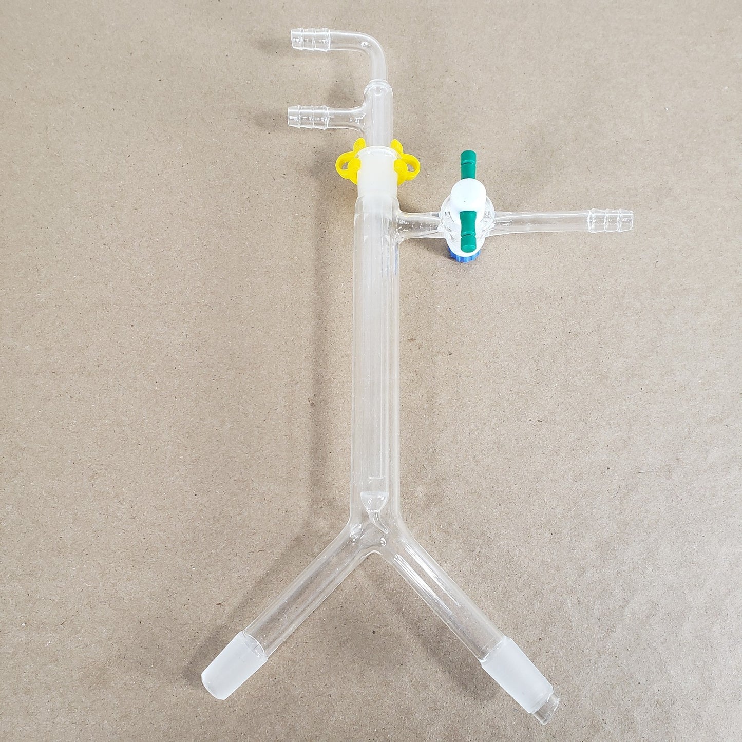 Unbranded Y-Adapter Distillation Assembly w/Cold Finger 14/20 & 1/4" Hose Joints
