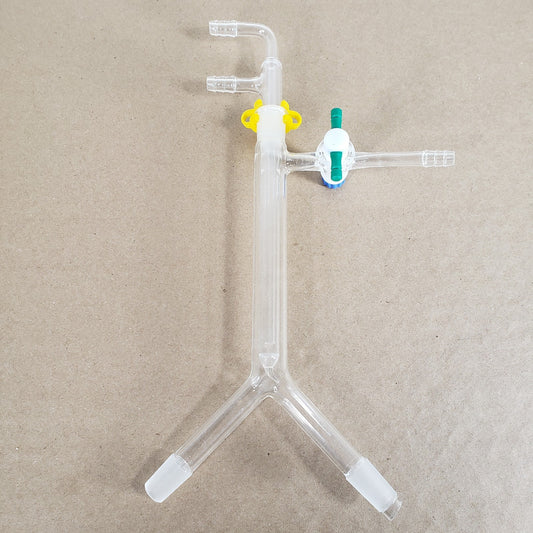 Unbranded Y-Adapter Distillation Assembly w/Cold Finger 14/20 & 1/4" Hose Joints