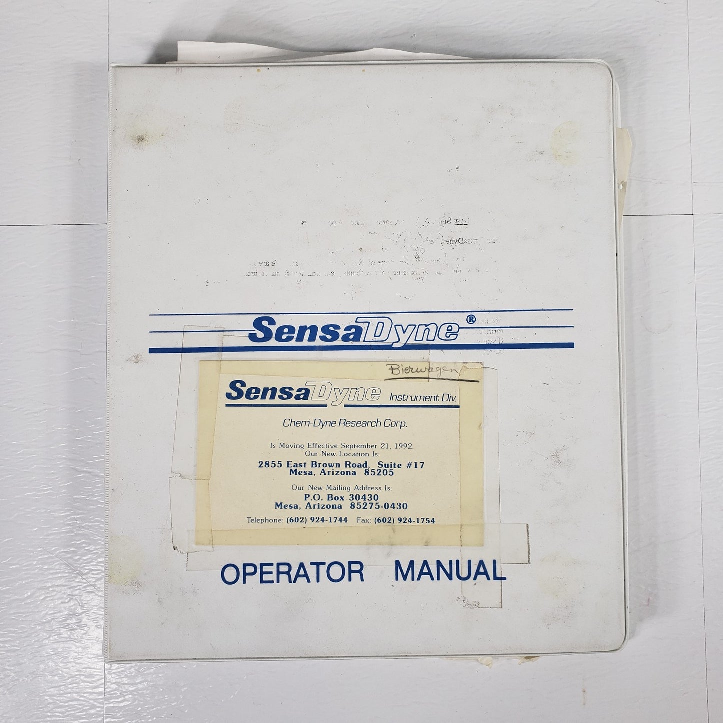 SensaDyne QC6000 Dynamic Surface Tensiometer w/ Probe Stand & Manuals