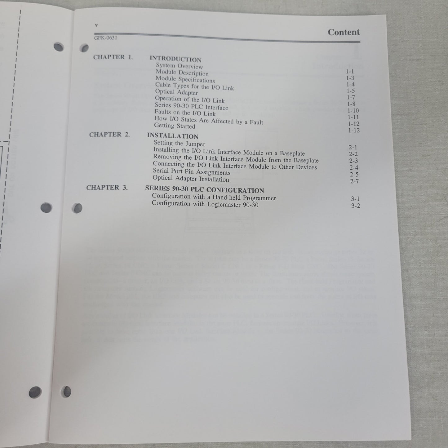 GE Fanuc GFK-0631 Series 90-30 I/O LINK Interface Module PLC User Manual