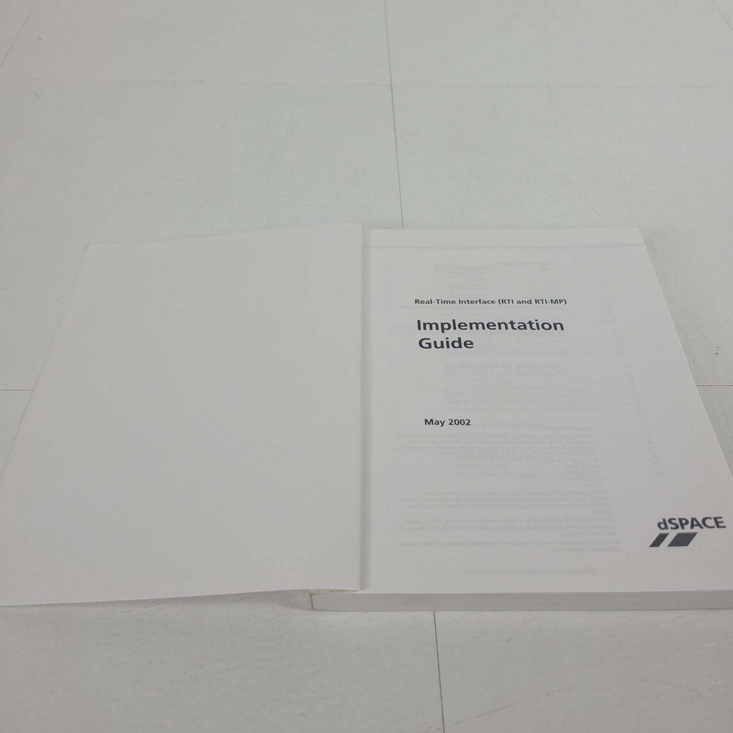dSPACE RTI RTI-MP Real-Time Interface Implementation Guide Release 3.4 May 2002