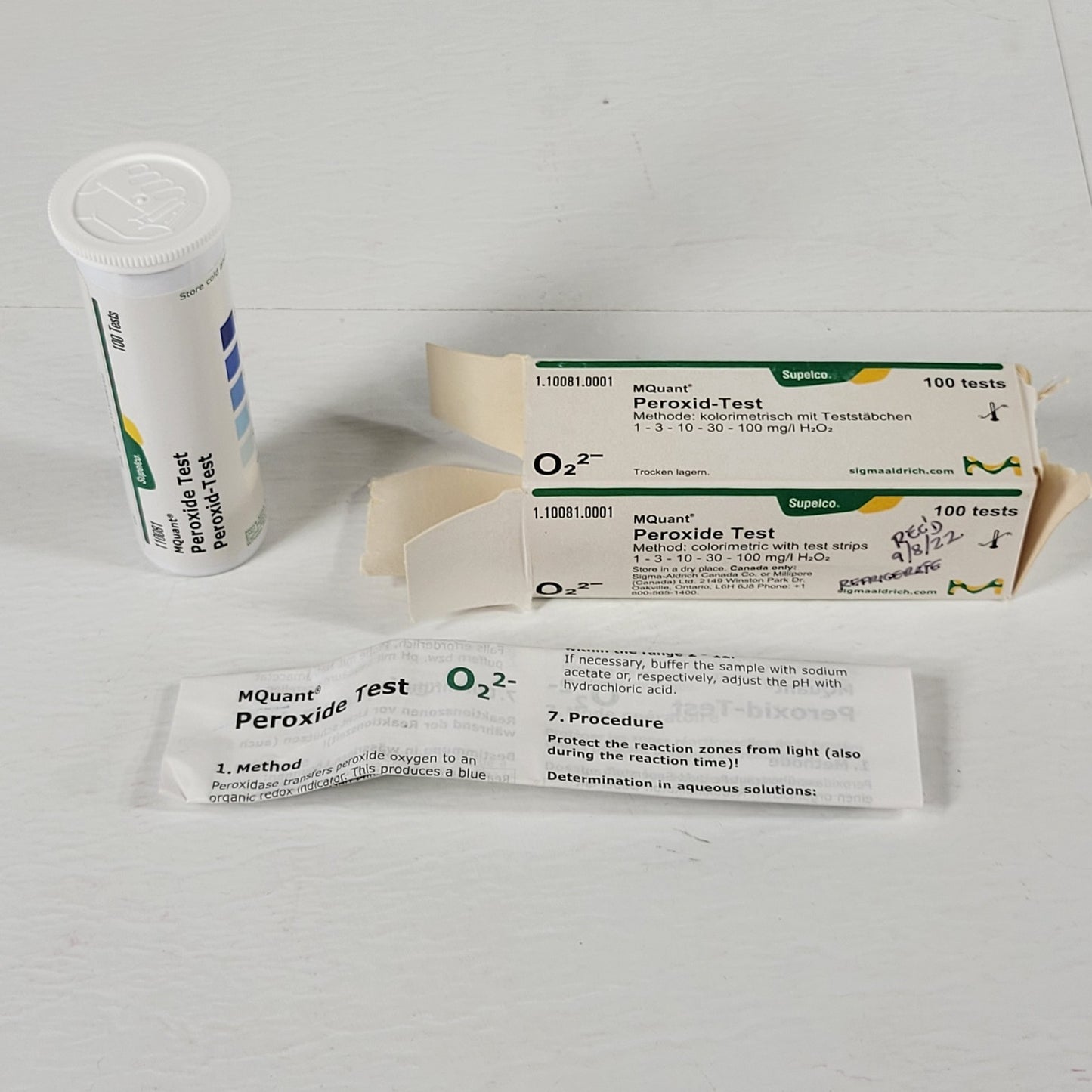 SUPELCO 1.10081.0001 MQuant Peroxide Test ~100 Tests Original Container & Manual