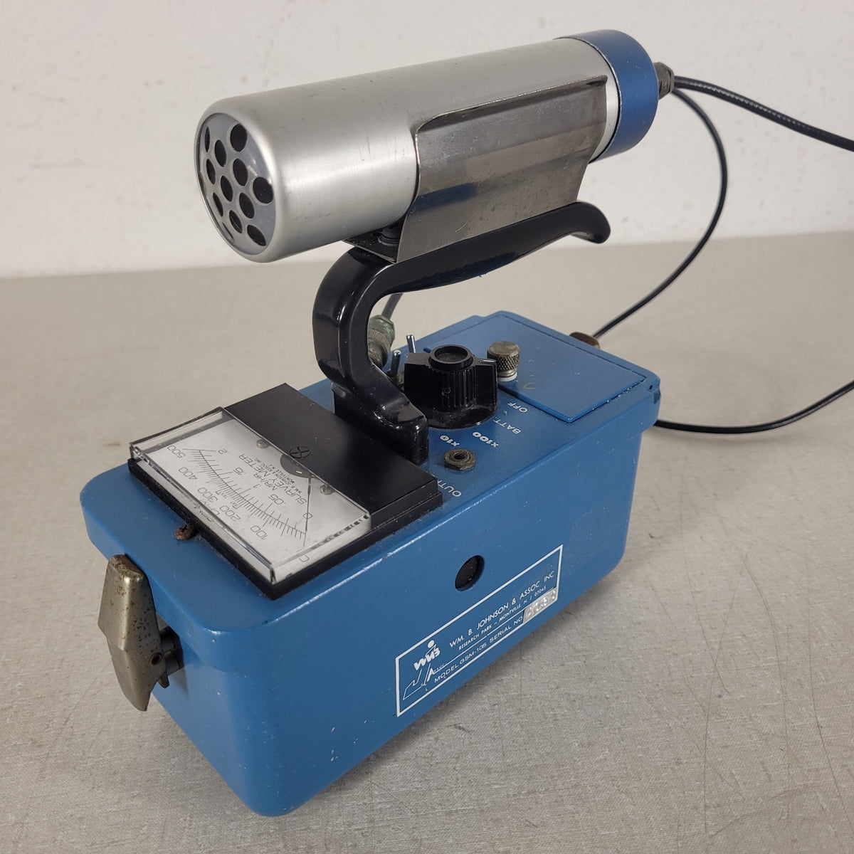 Wm B Johnson GSM-10S Geiger Counter Radiation Survey Meter End Window Probe