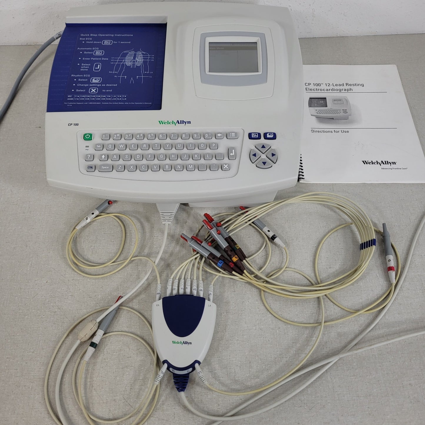 Welch Allyn CP100 12-Lead ECG EKG Electrocardiograph Thermal Printer Powers On