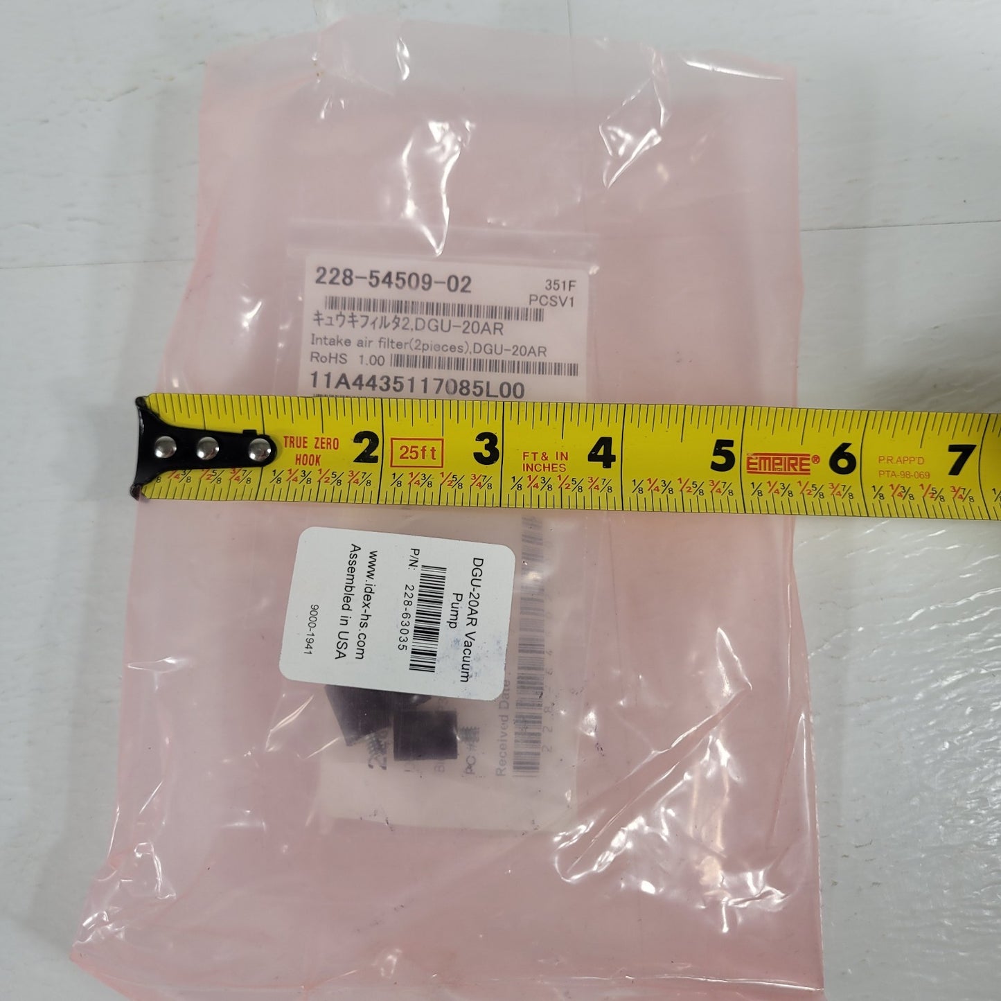 Shimadzu DGU-20AR Vacumm Pump 228-63035 Parts Intake Air Filter Mini Chamber