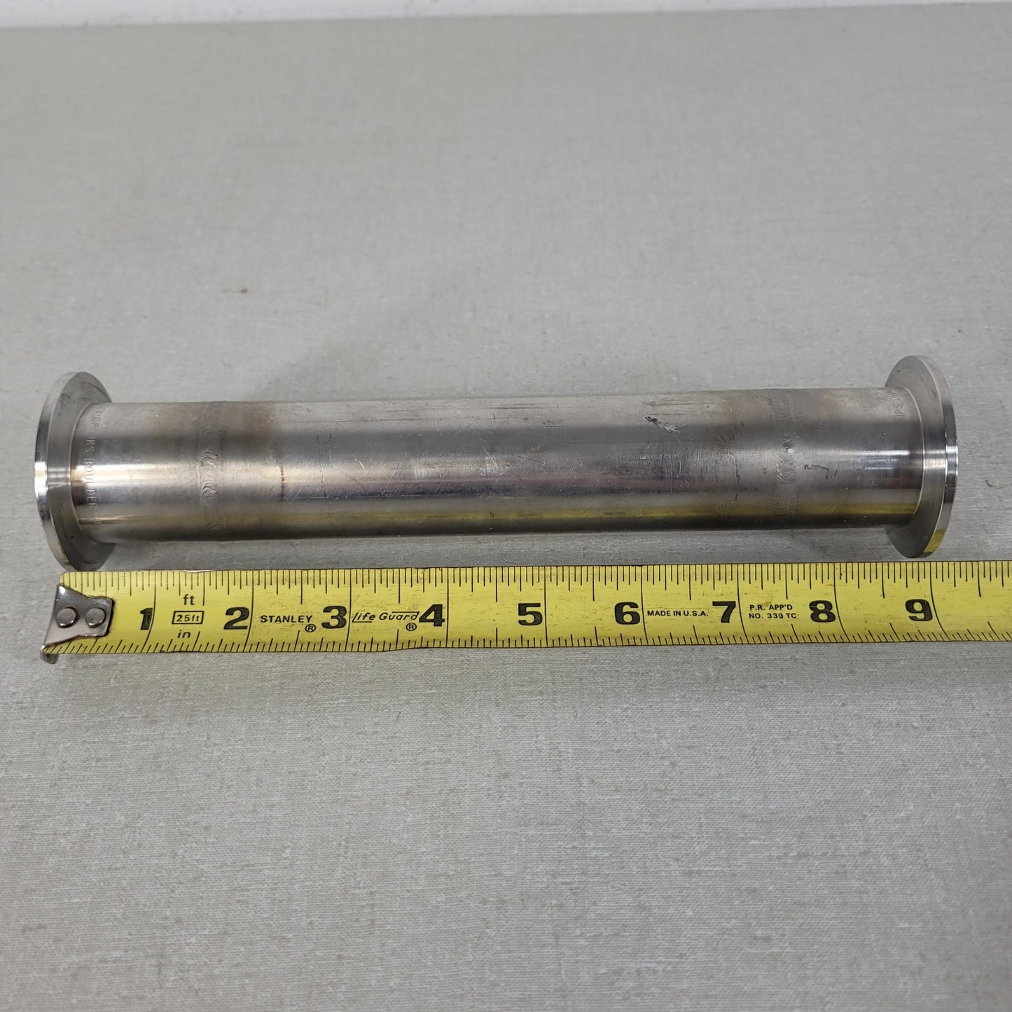 MKS KF40 NW40 QF40 9" Full Nipple Straight Tube High Vacuum Stainless Steel
