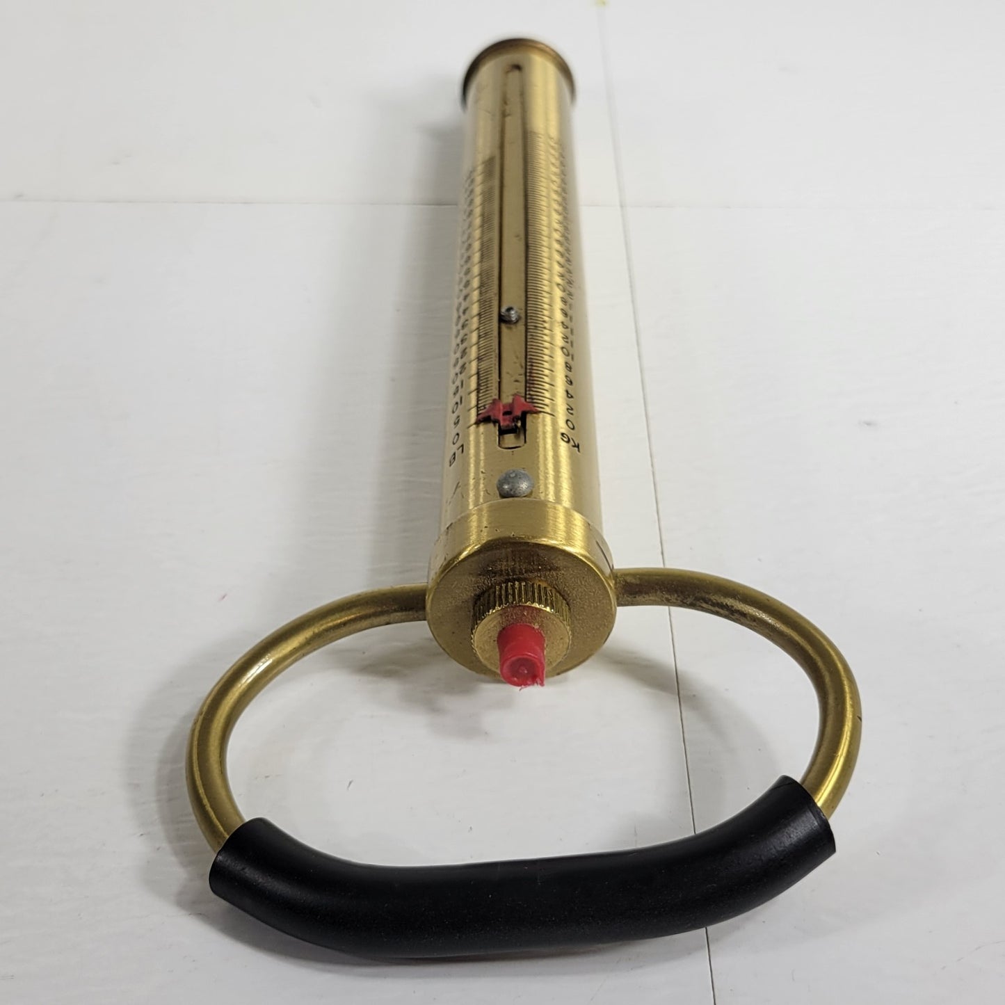 Chatillon IN-100M 100lb 50kg Brass Hanging Spring Scale Peak Pointer No Hook