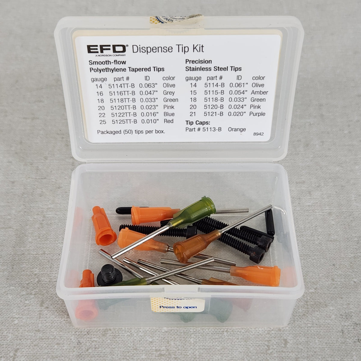 Nordson EFD 7500TK Dispensing Valve Tip Kit 9 Tips Partial Kit