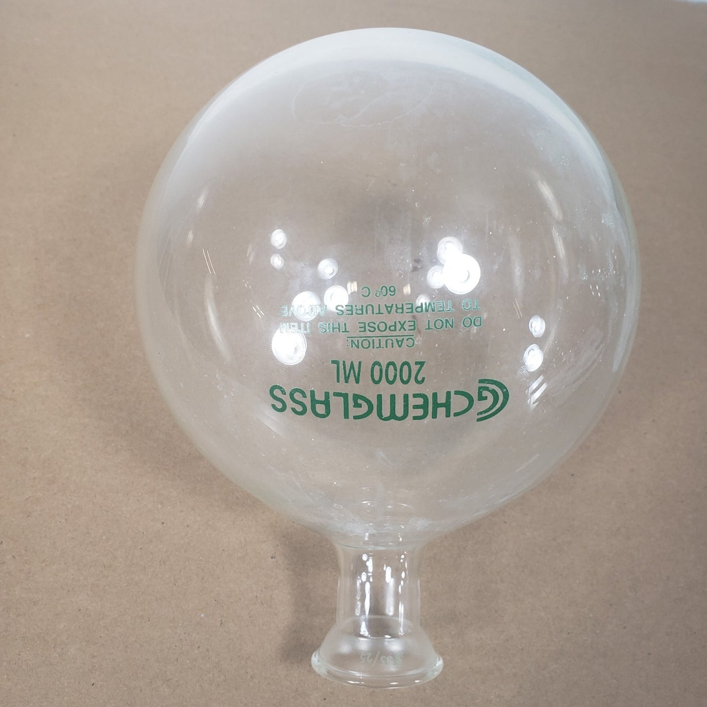 Chemglass CG-1508-12 2000mL Heavy Walled Round Bottom Flask Socket Joint 35/25