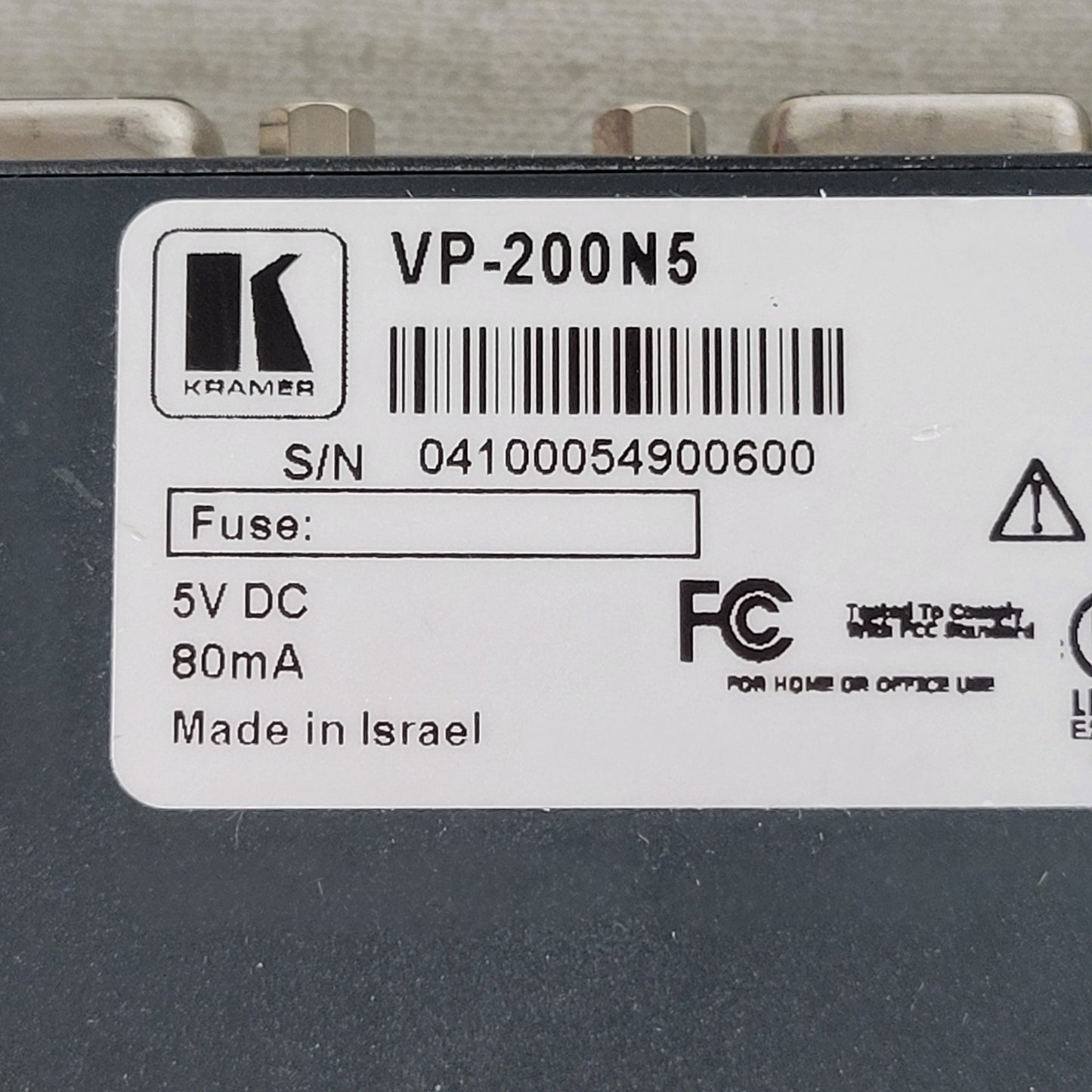 KRAMER VP-200N5 1:2 High Resolution UXGA DA, 15 Pin In: Two Out, Power Supply
