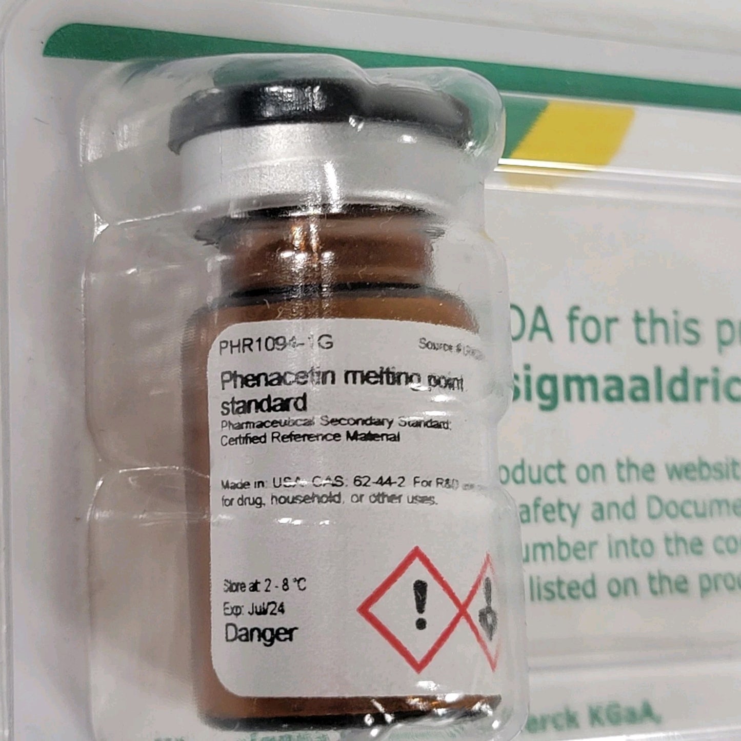 Expired Sigma-Aldrich PHR1094-1G CRM Melting Point Standard 1g
