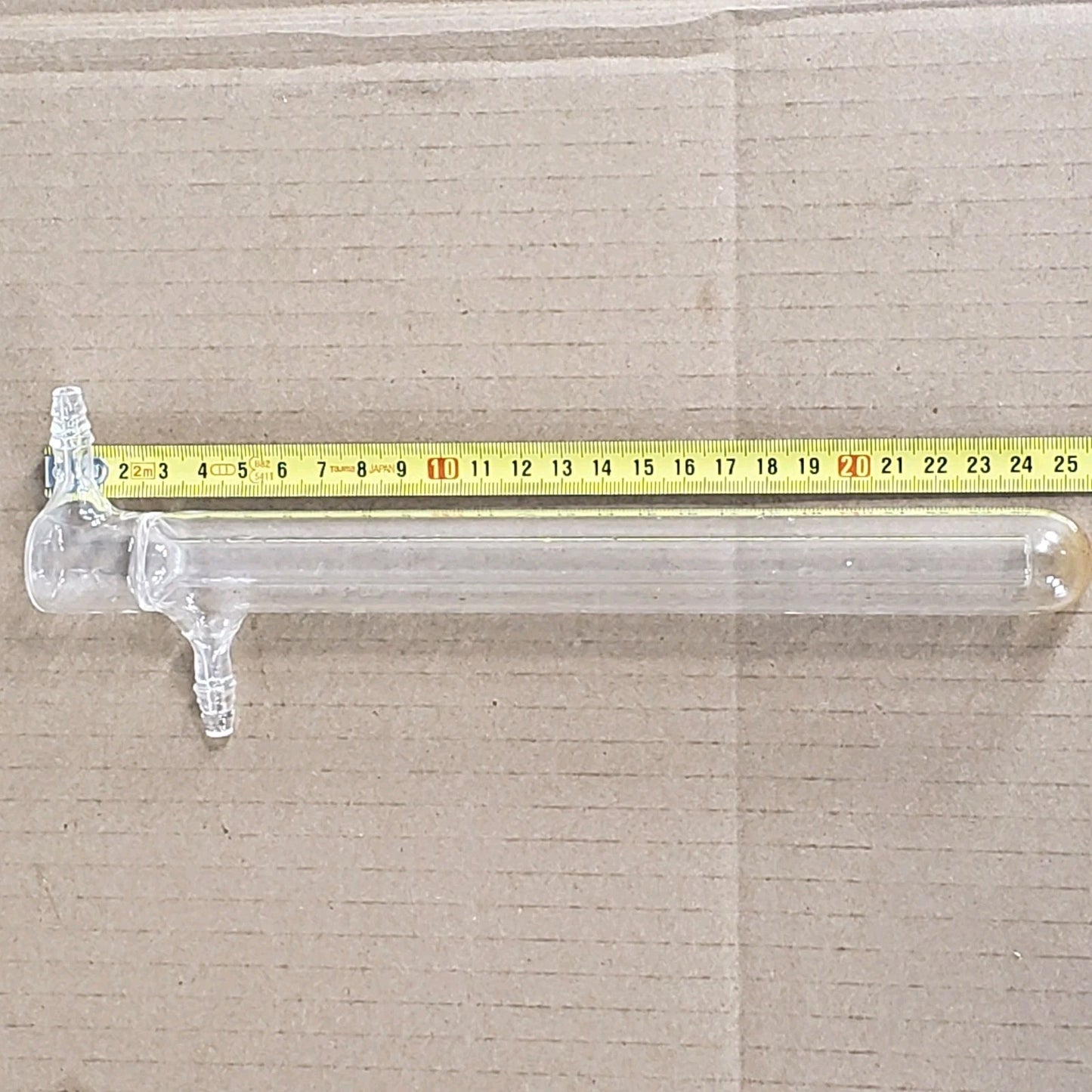 Unbranded Jacketed Glass Bubbler 3/8" Offset Hose Inlets 250mm Height 25mm OD