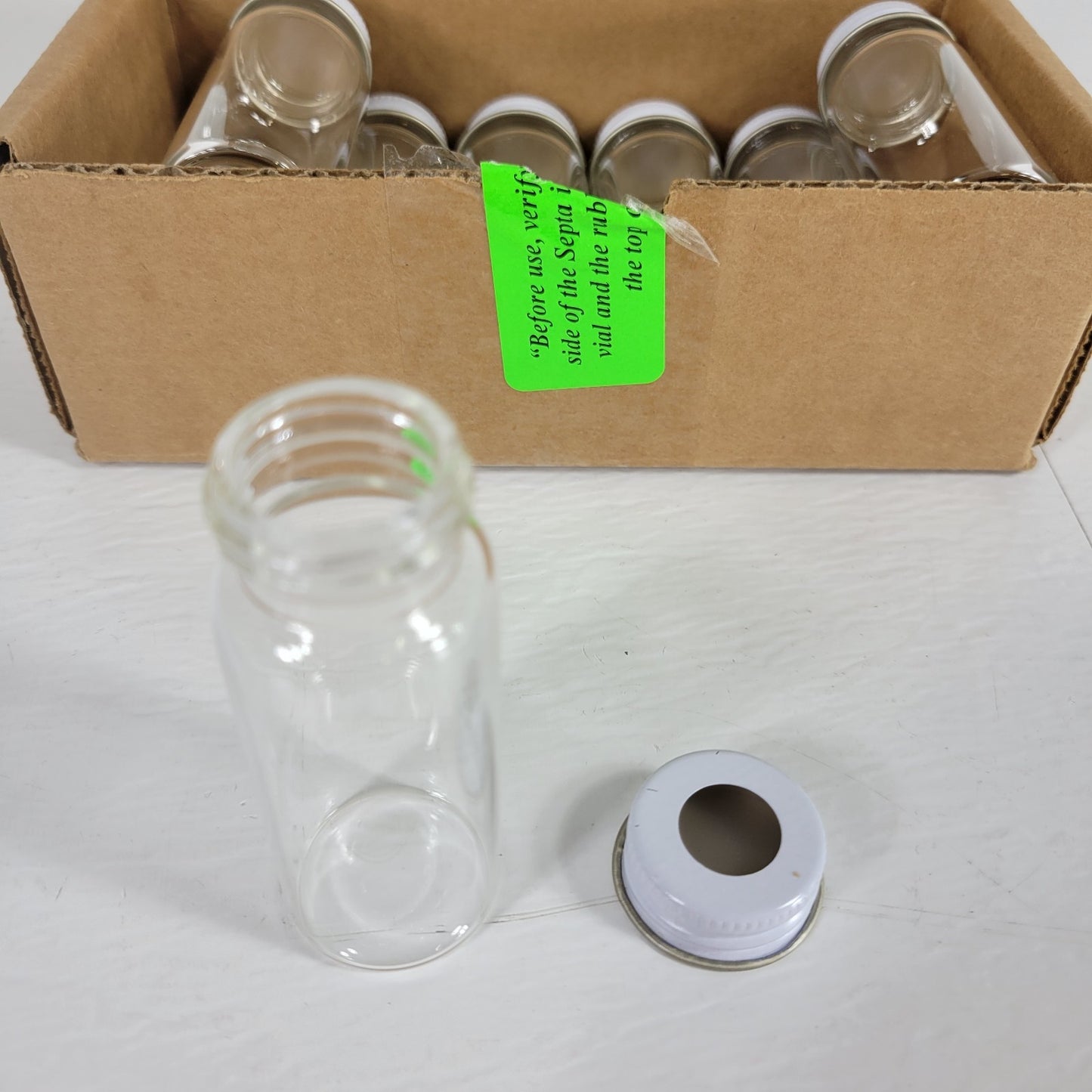 Lot of 8 AMETEK Brookfield Computrac Vapor Pro Sample Bottles Caps Septa