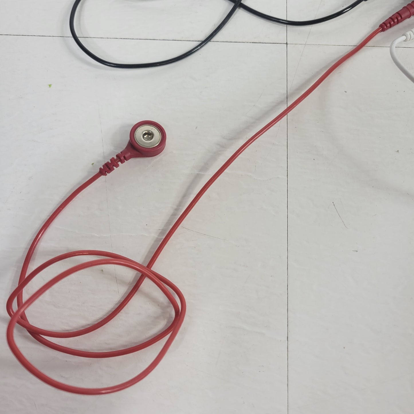 3-Lead ECG EKG Patient Monitor Cable RA LA LL Snap Leads 4-Pin Round Plug