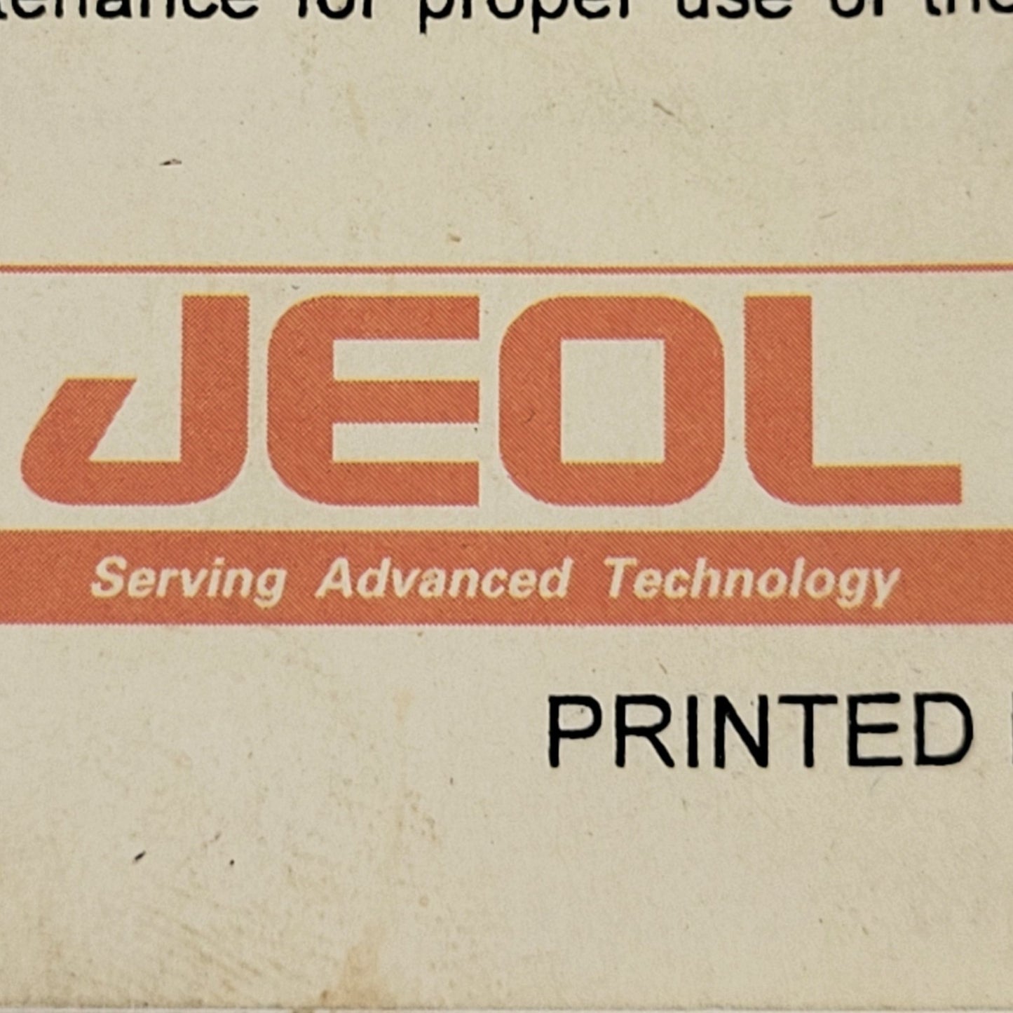 JEOL JCM-6000 Benchtop SEM Scanning Electron Microscope Manual
