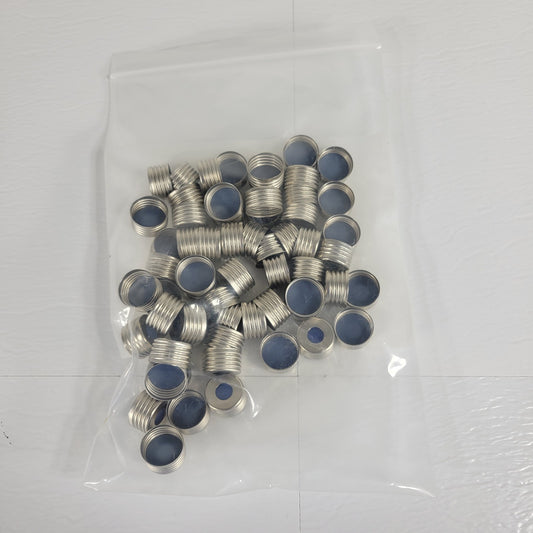 18mm Screw Top Vial Caps with Blue PTFE/Silicone Seals, Pack Of 61