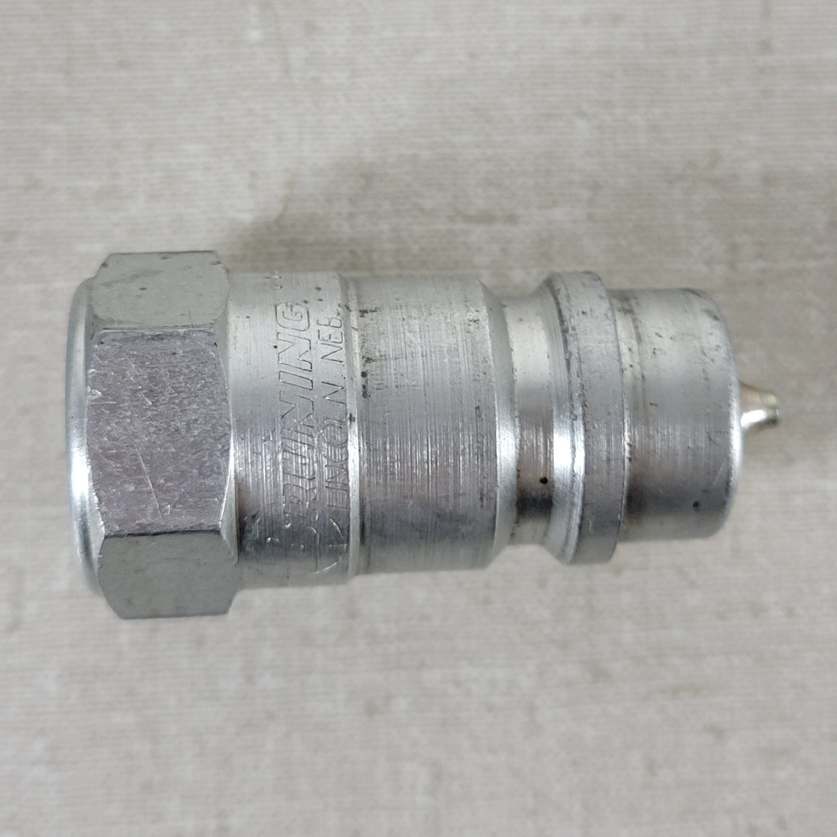 BRUNING 1/2" Female Hydraulic Quick Coupler Body Vintage Industrial